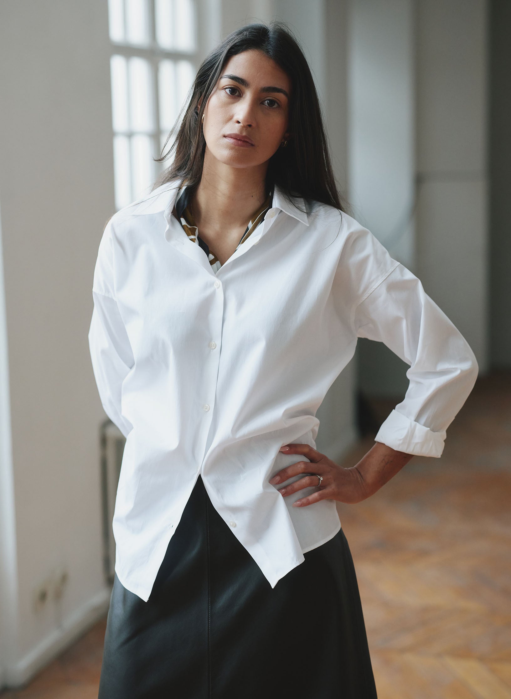 chemise oversized blanche femme