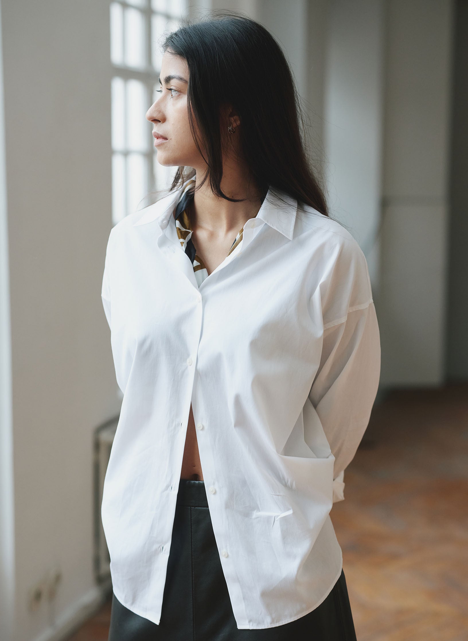 chemise oversized blanche femme