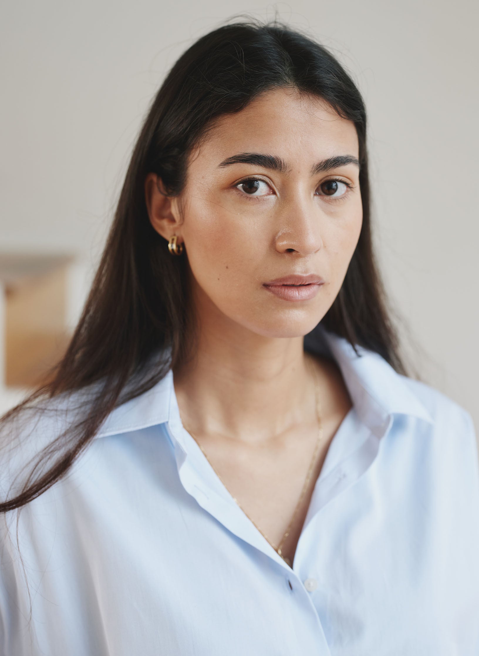 chemise oversized ample femme coton organique bleu