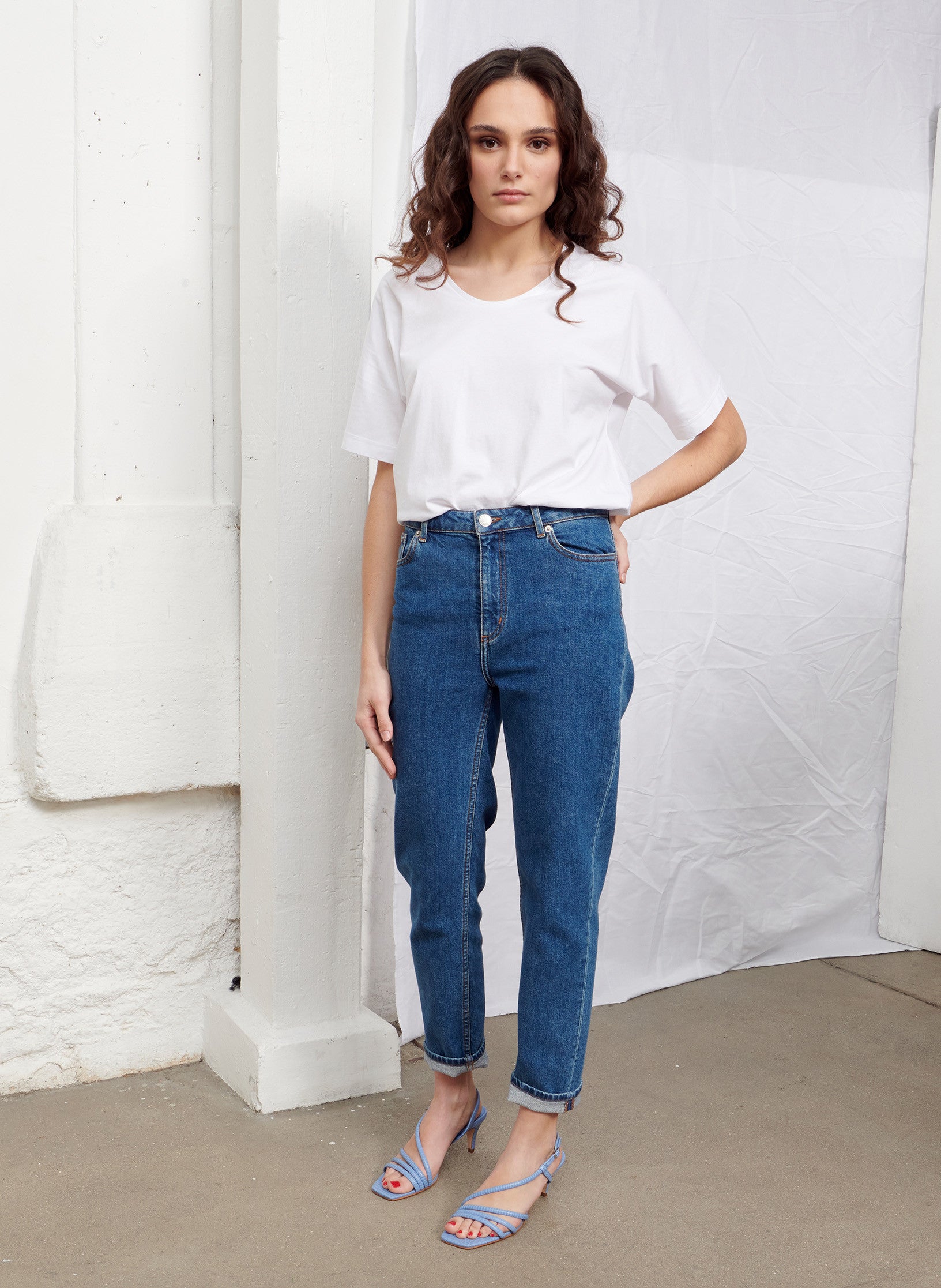 jean mom taille haute femme stone