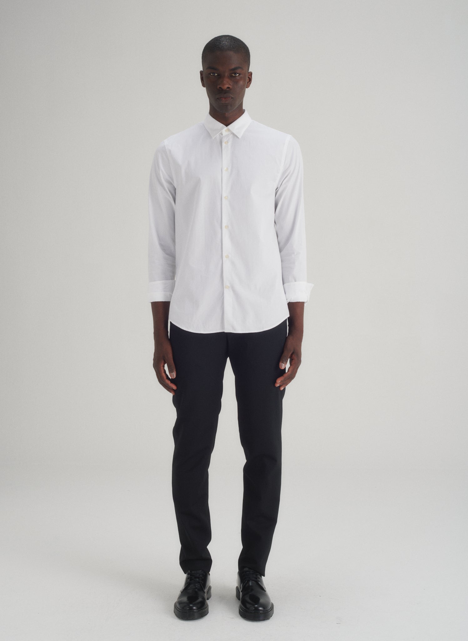 chemise popeline ajustee blanche homme