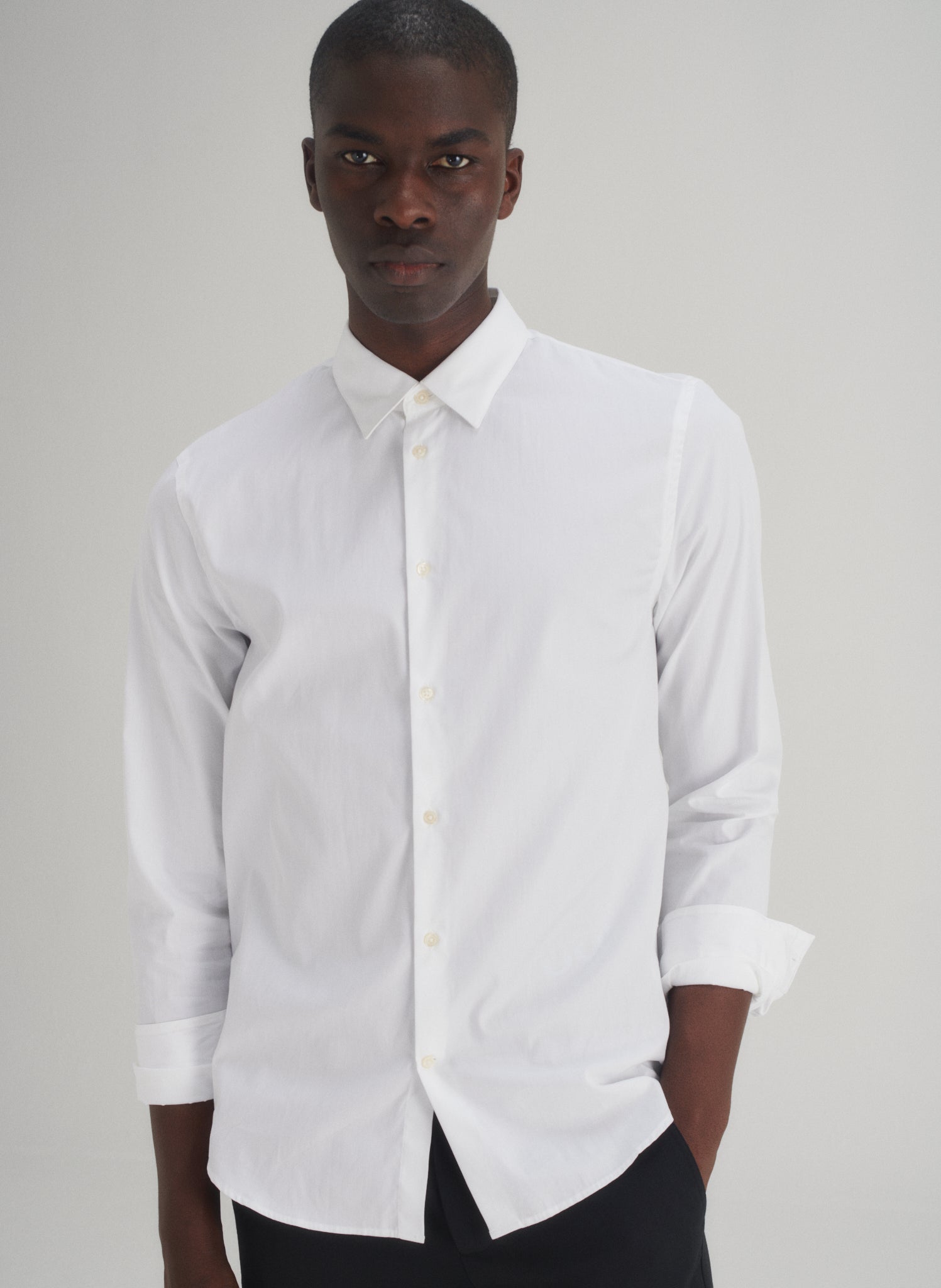 chemise popeline ajustee blanche homme
