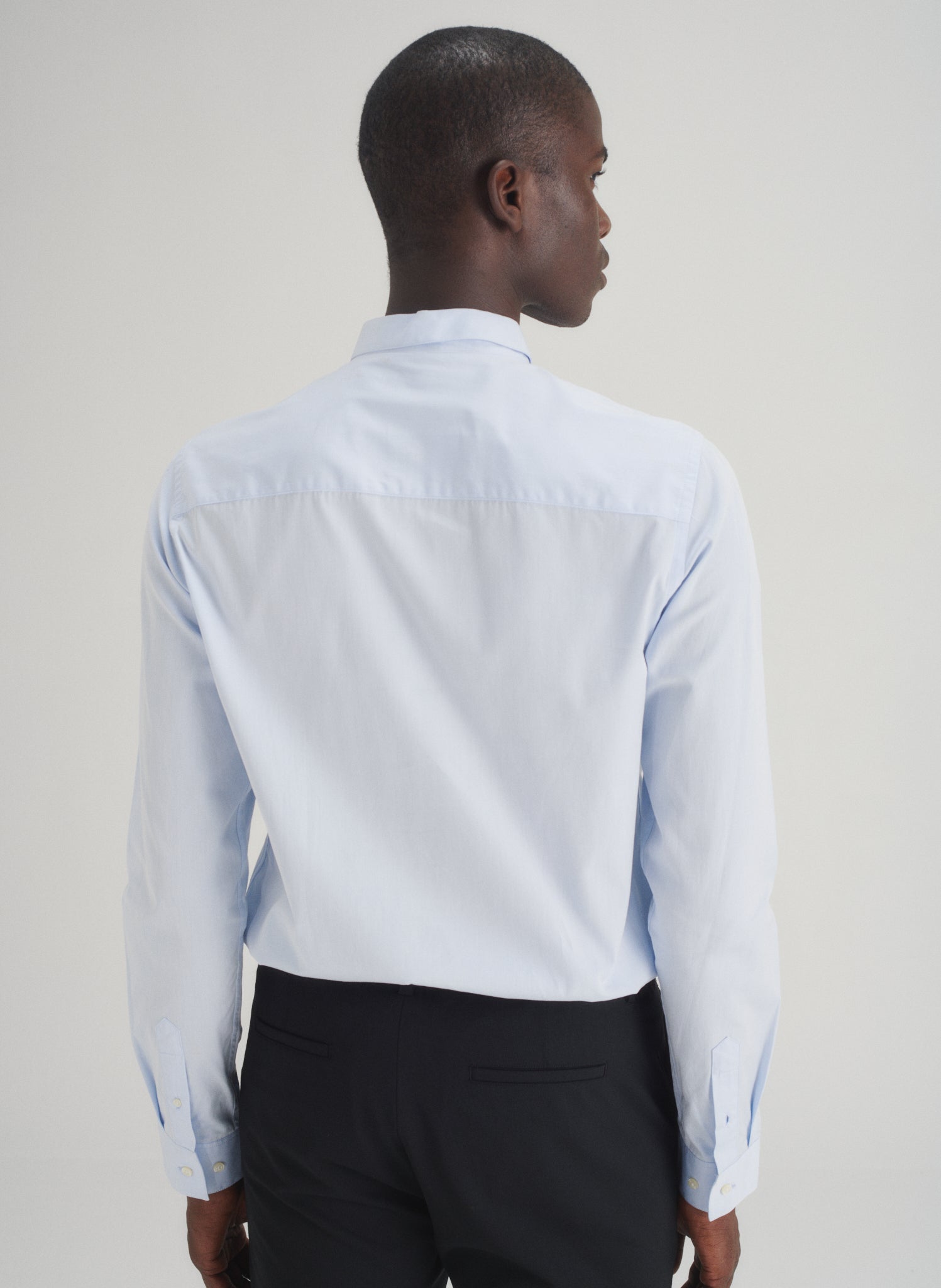 chemise popeline bleu homme