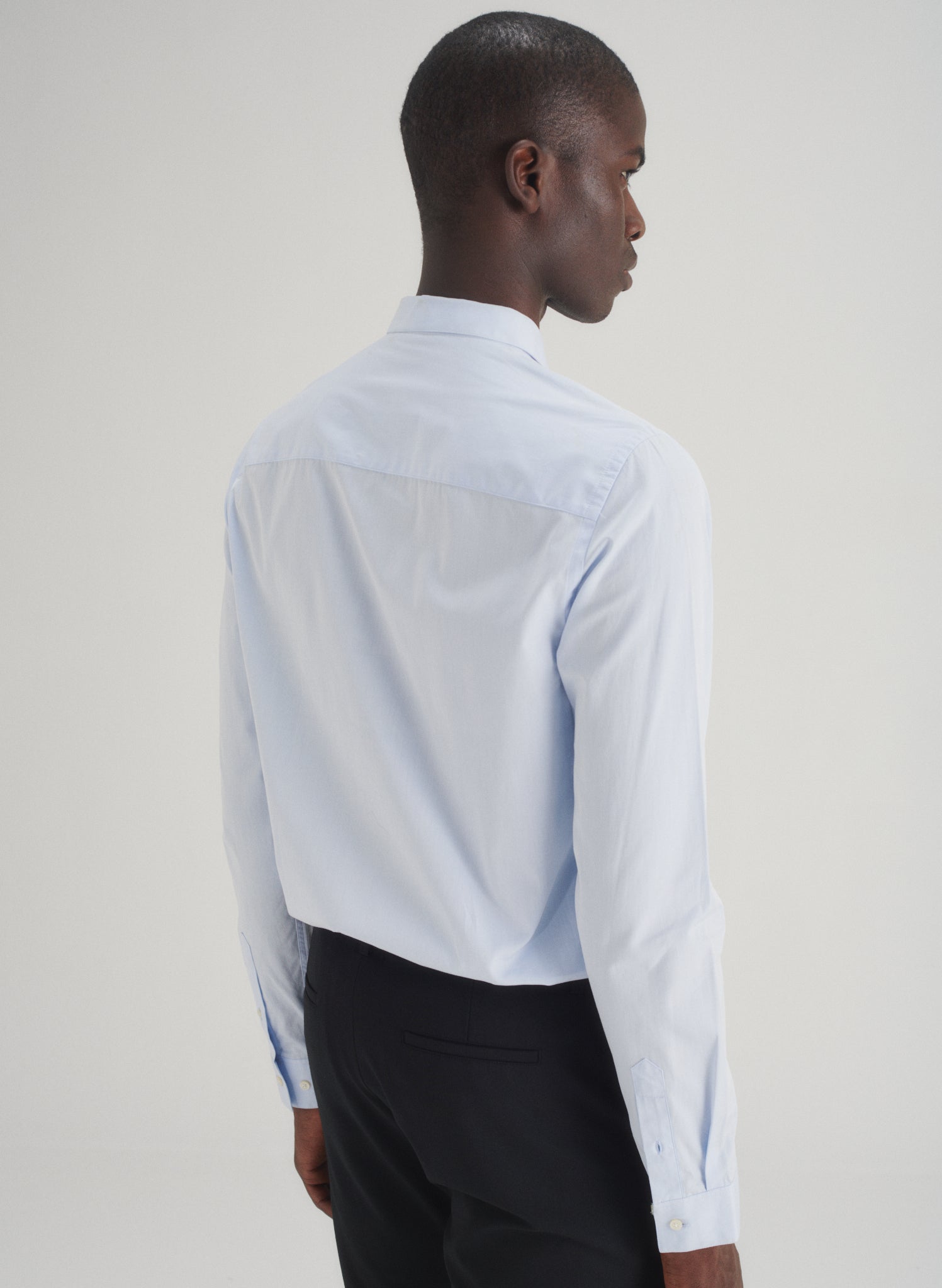 chemise popeline bleu homme