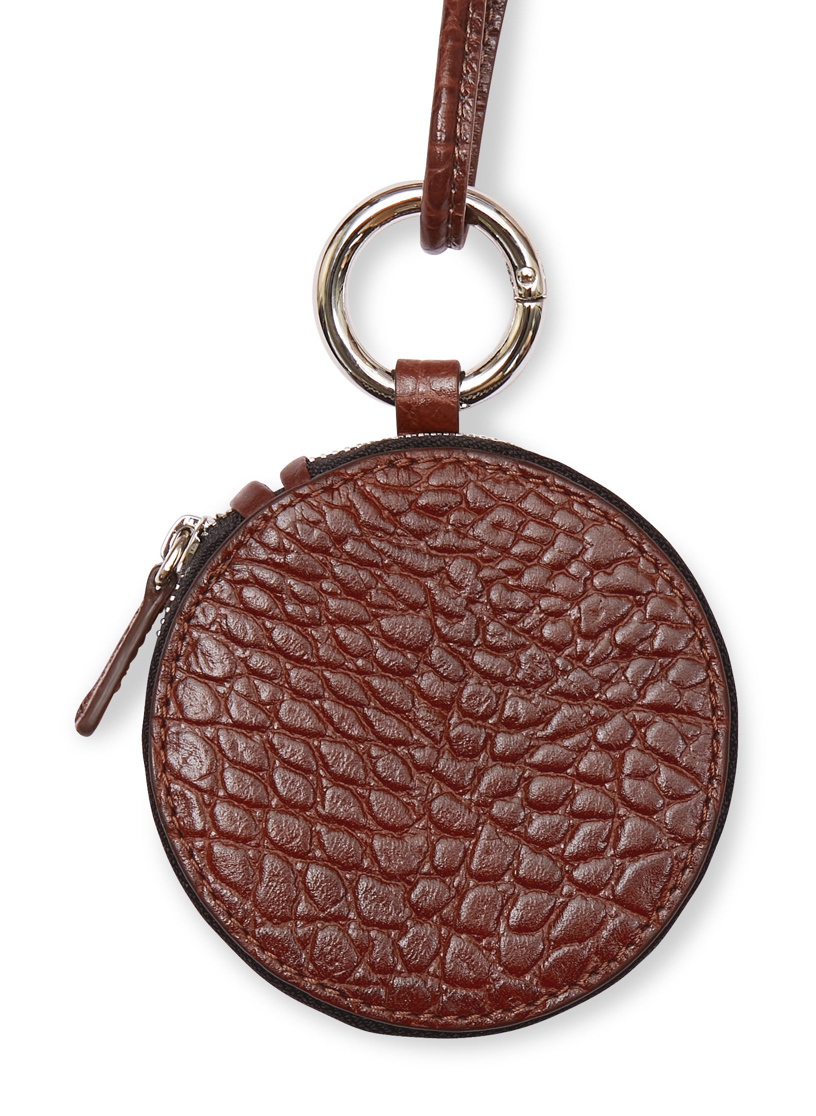 porte monnaie cou cuir marron femme