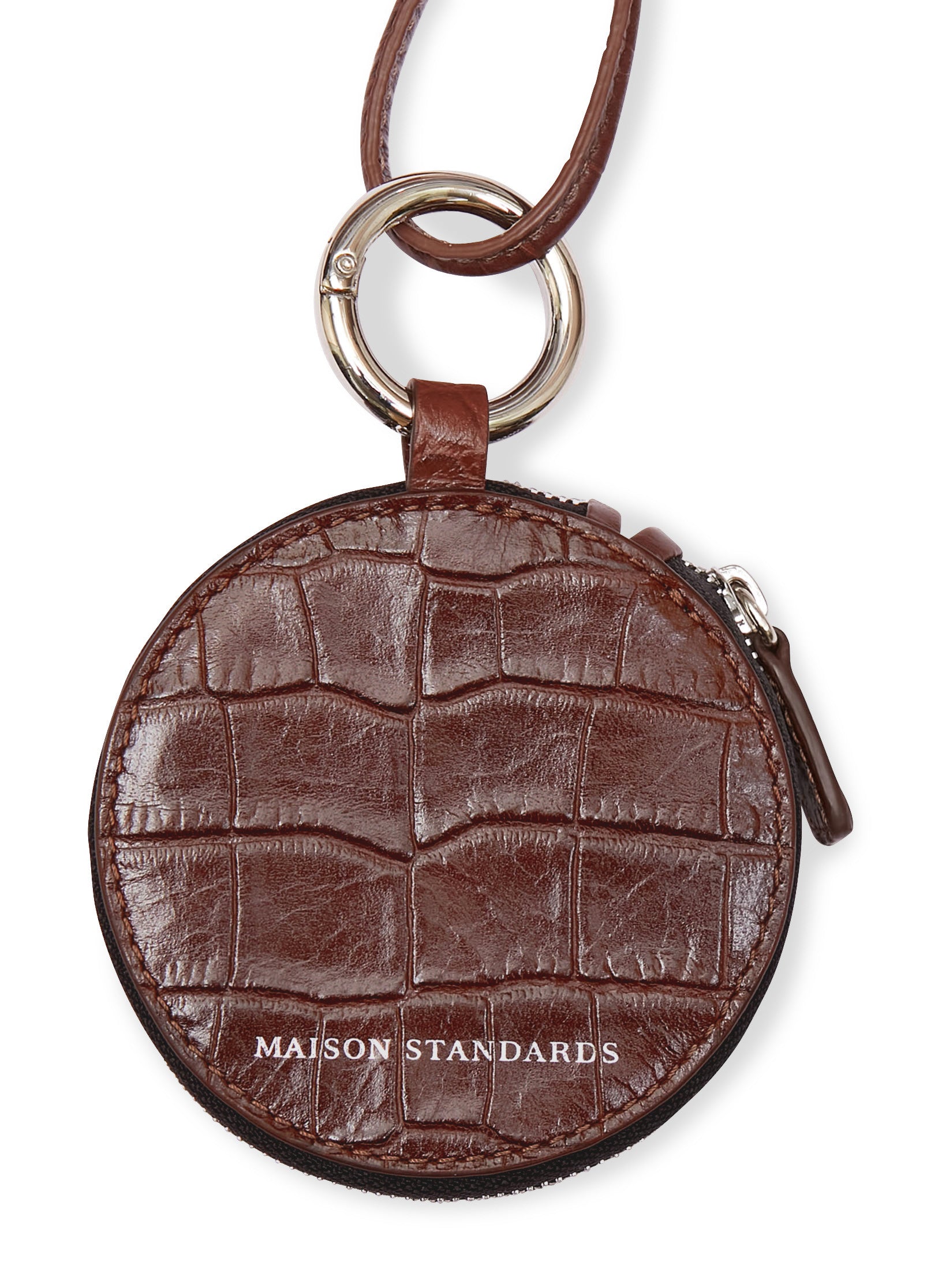 porte monnaie cou cuir marron femme
