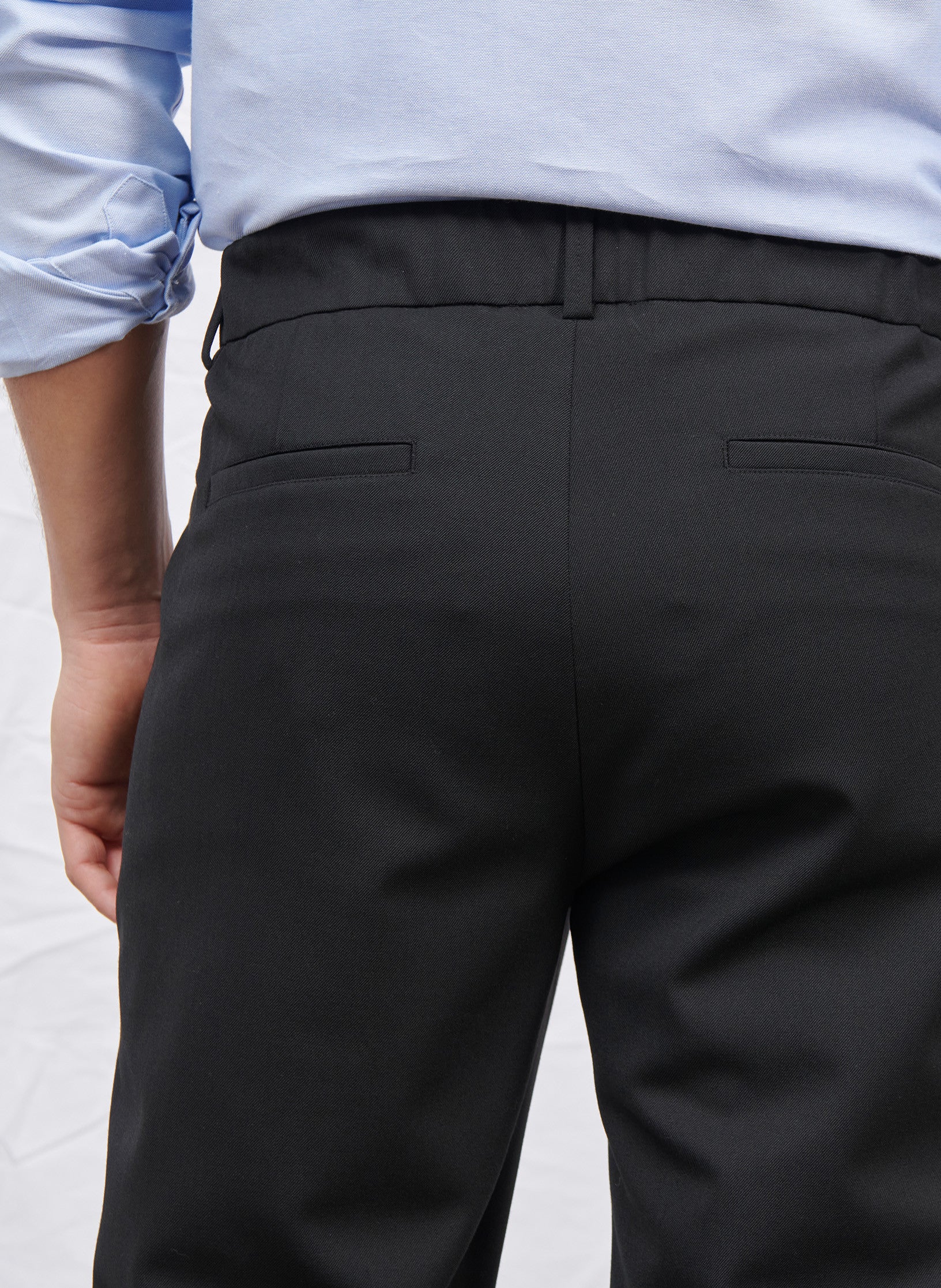 pantalon droit infroissable noir homme