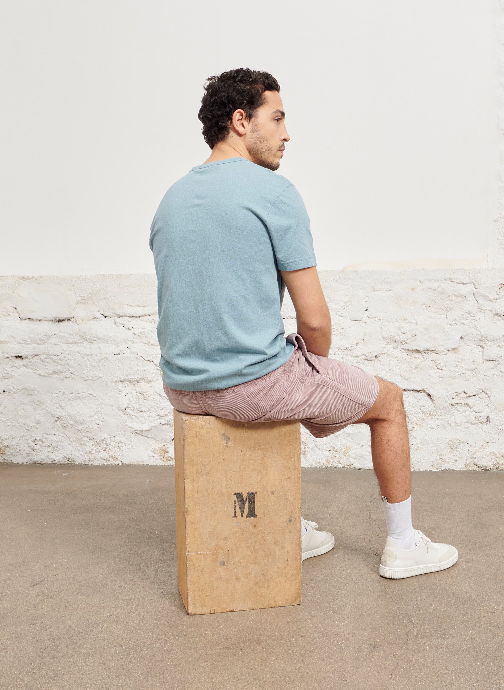 tee shirt coton lin homme bleu eocresponsable