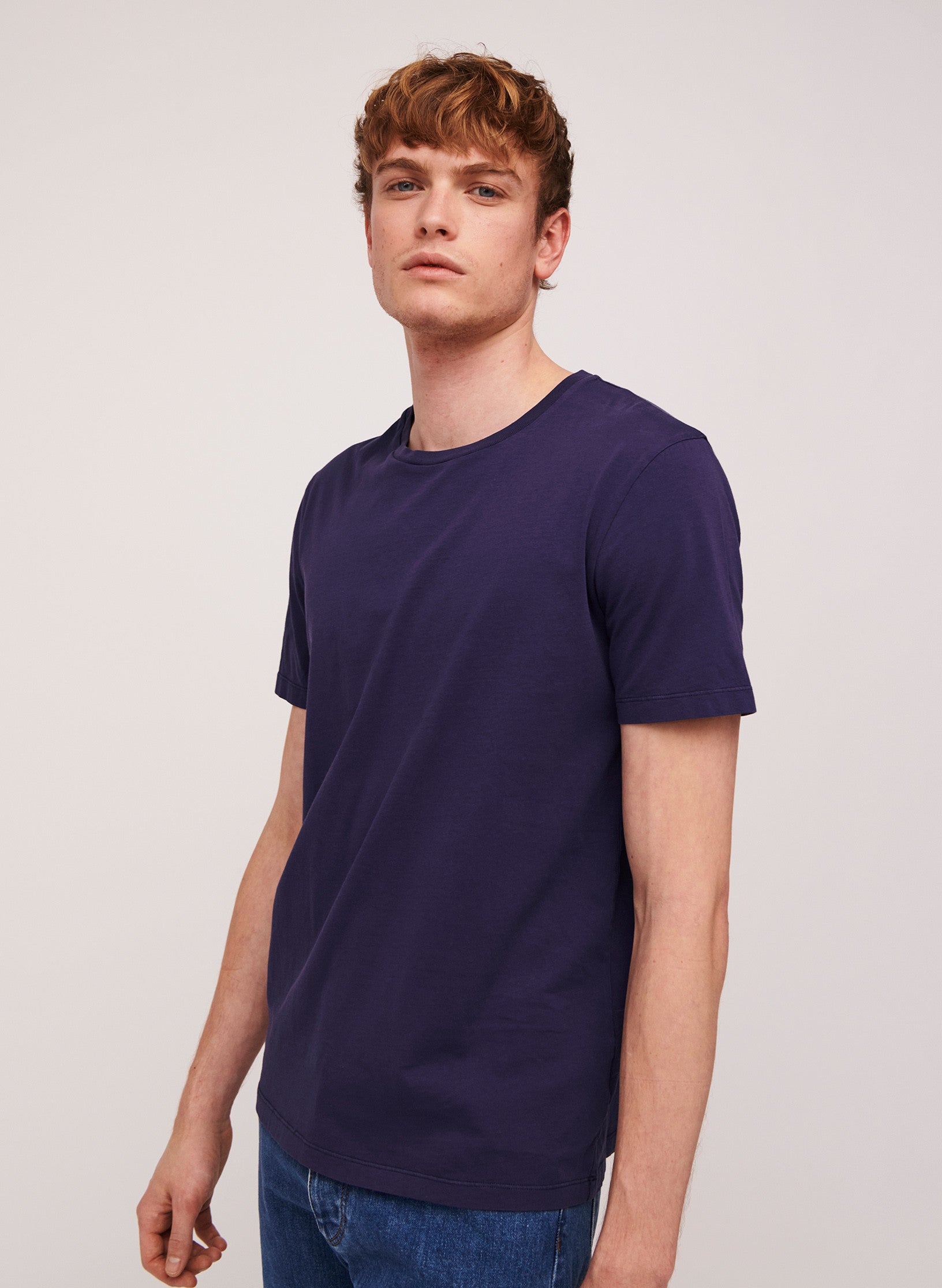 tee shirt coton organique bleu homme garment dye