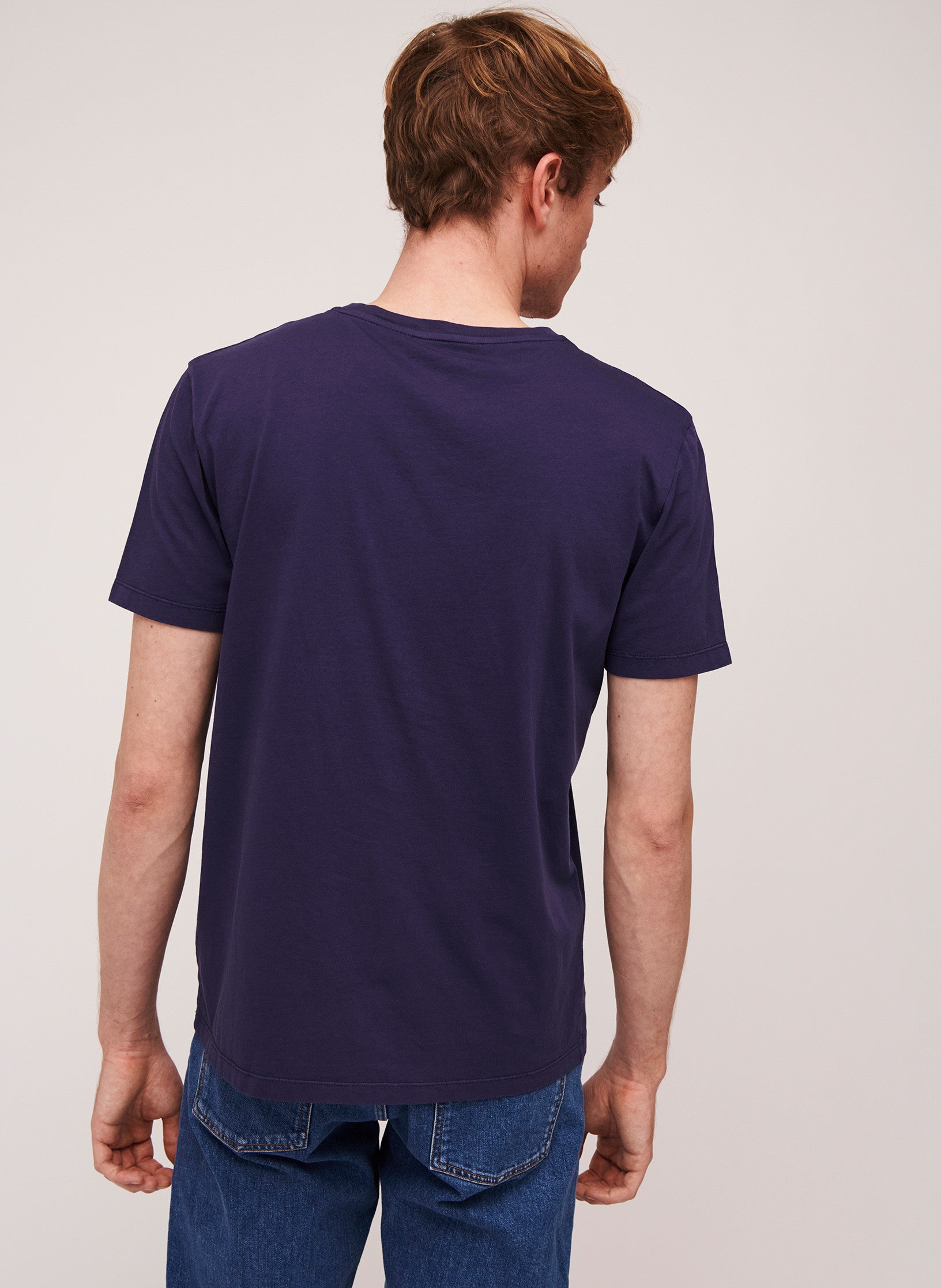 tee shirt coton organique bleu homme garment dye