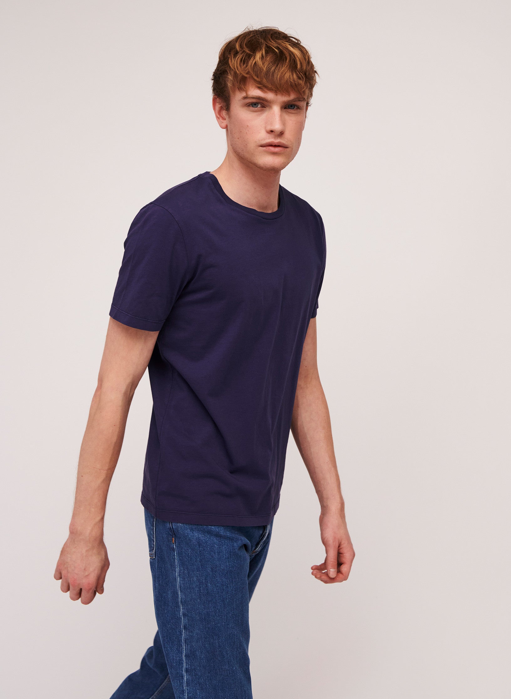 tee shirt coton organique bleu homme garment dye