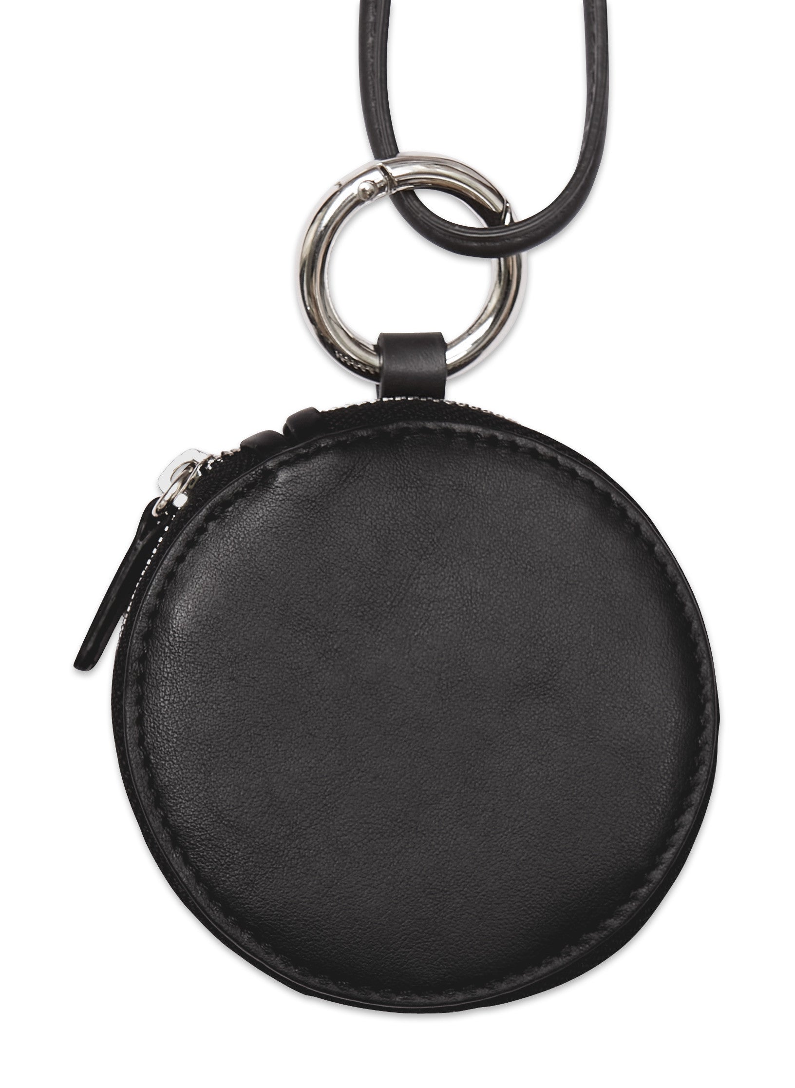 porte monnaie rond cuir noir