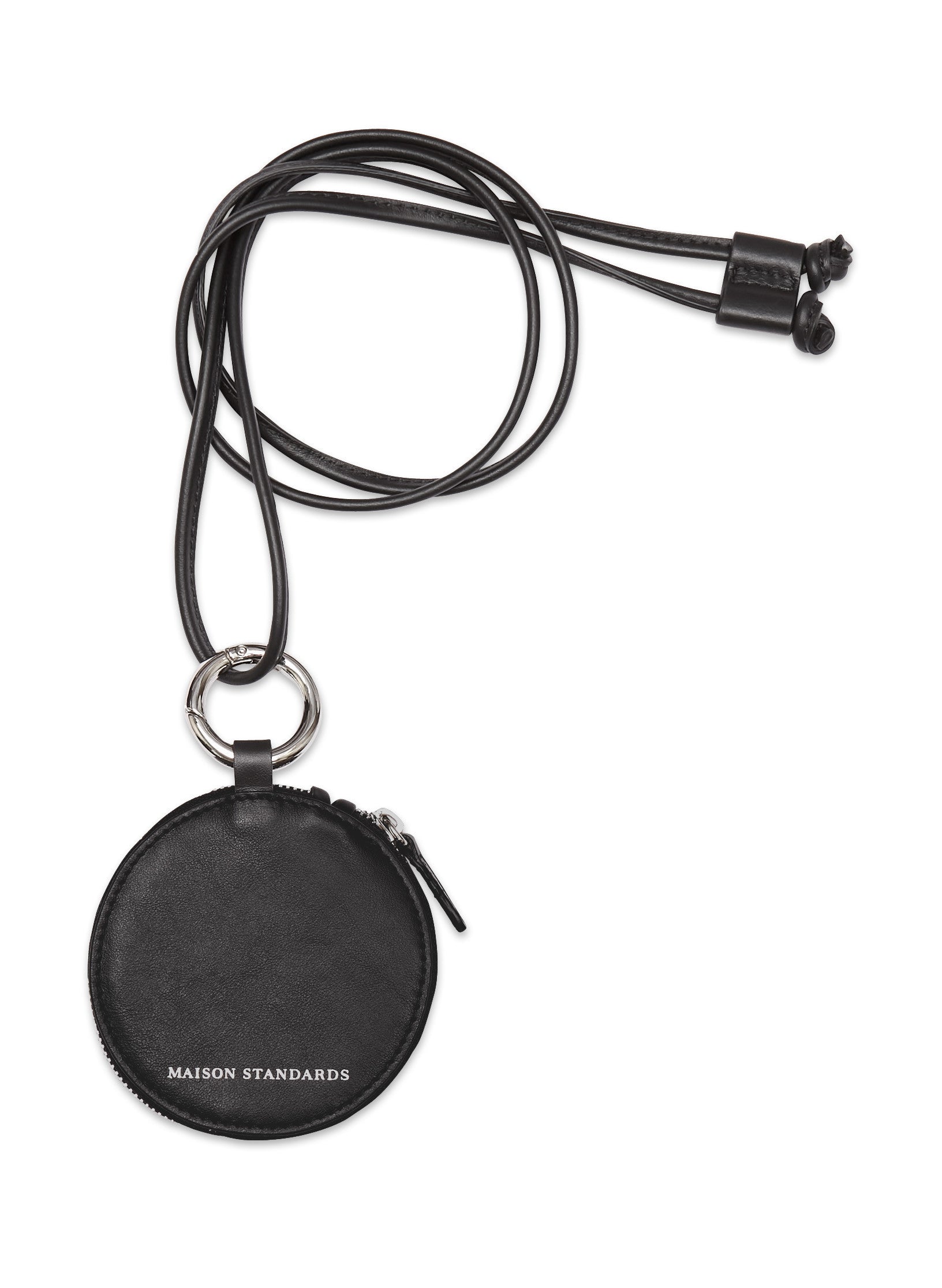 porte monnaie rond cuir noir