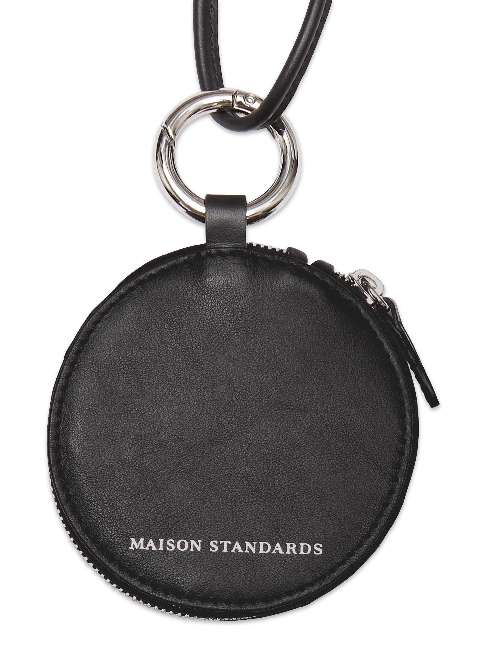 porte monnaie rond cuir noir