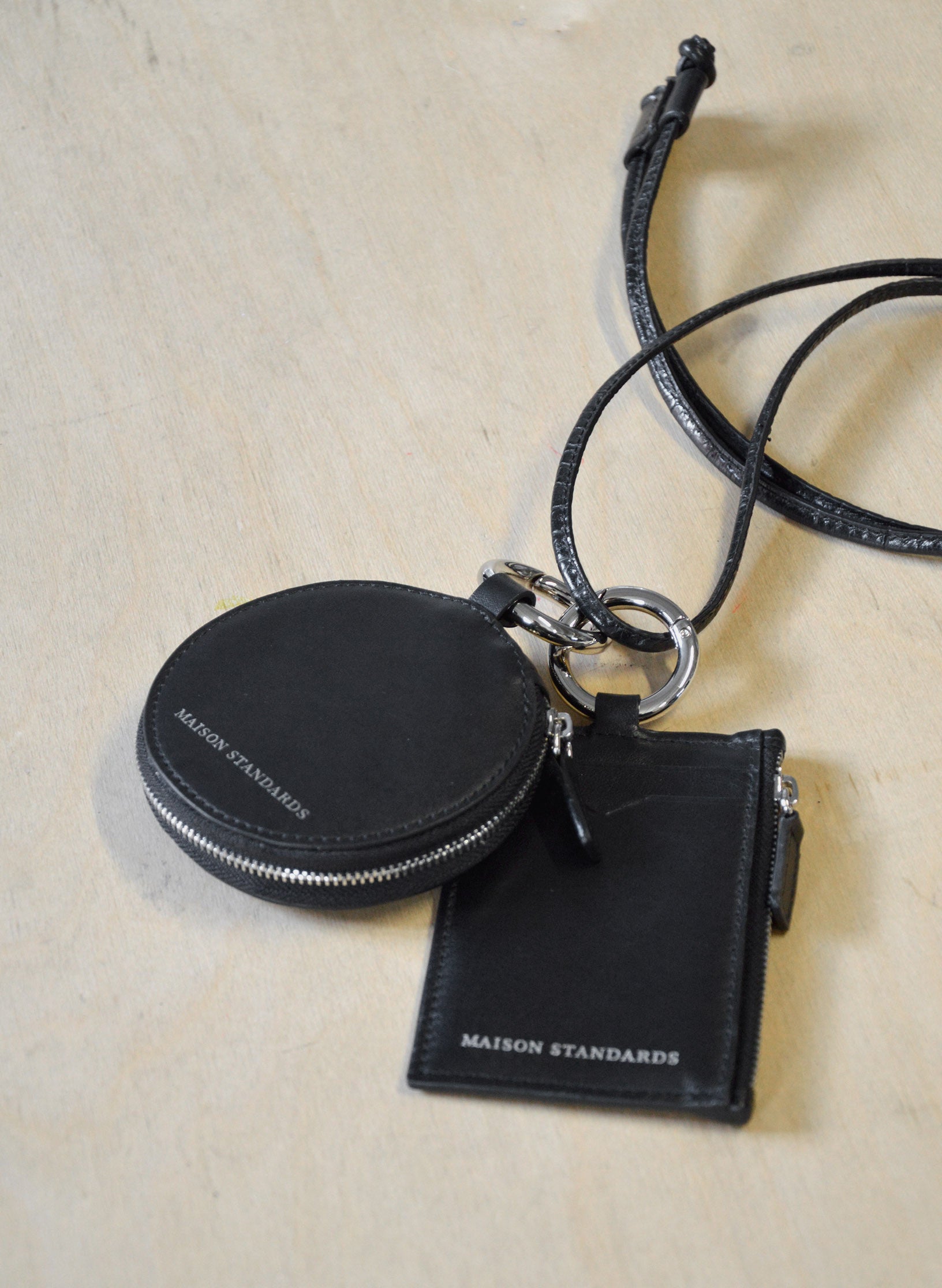 porte monnaie rond cuir noir