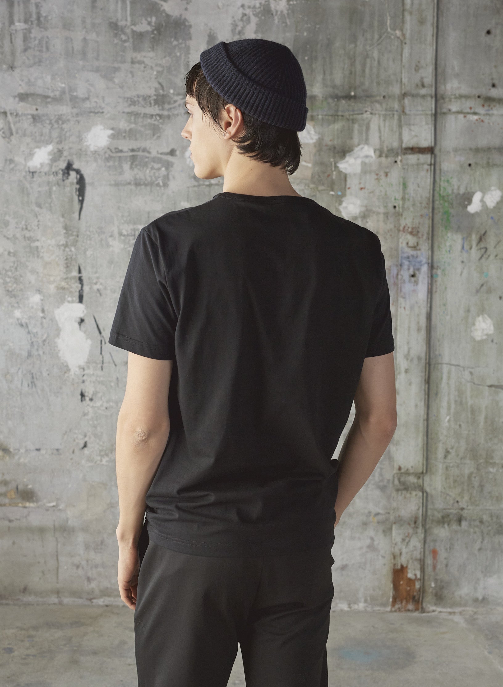 tee shirt coton organique homme noir manche courte