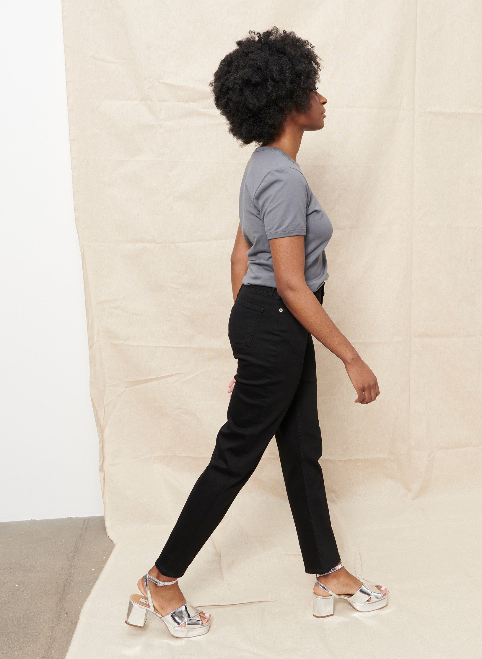 jean mom taille haute