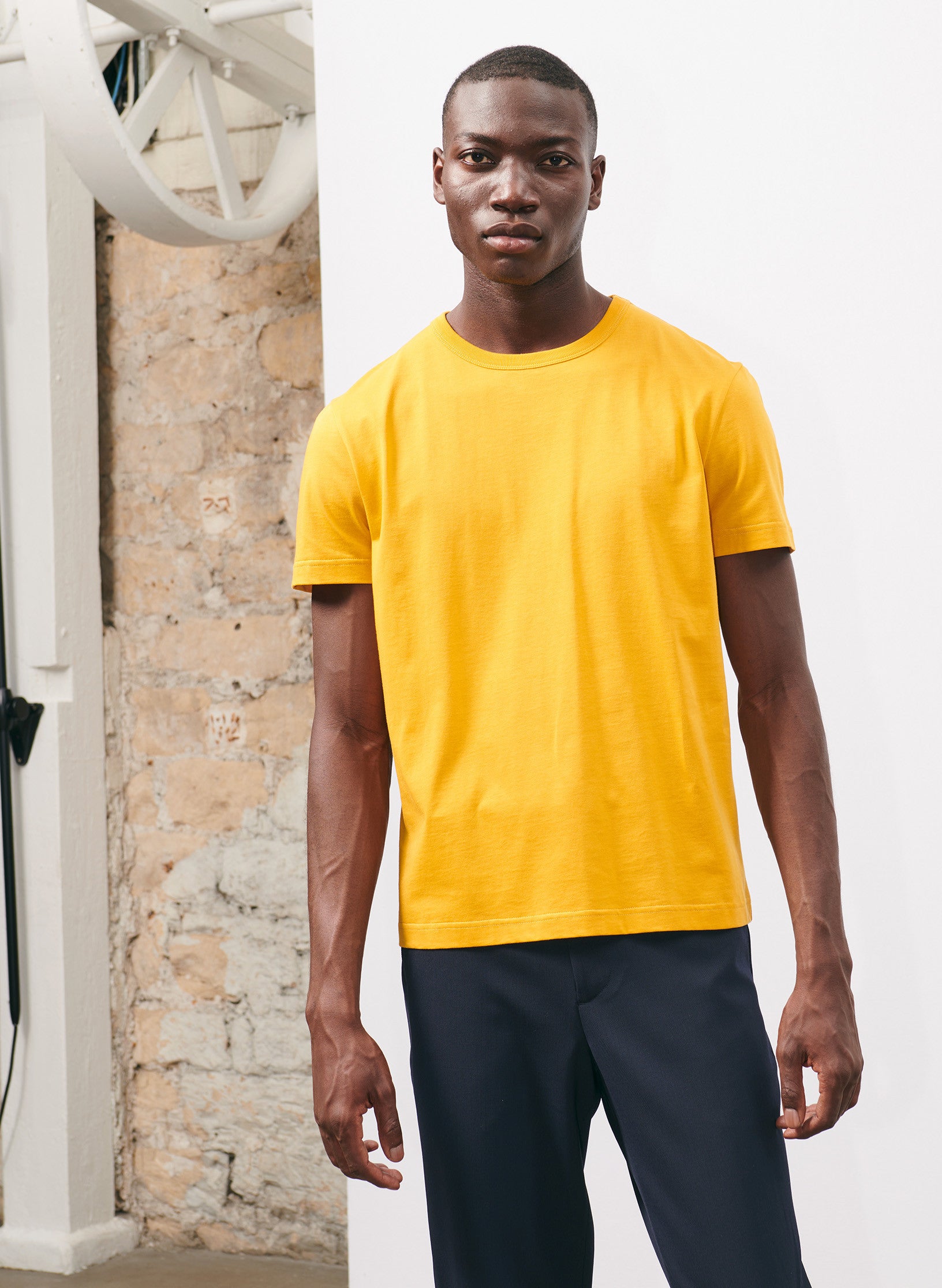 tee shirt coton organique homme jaune