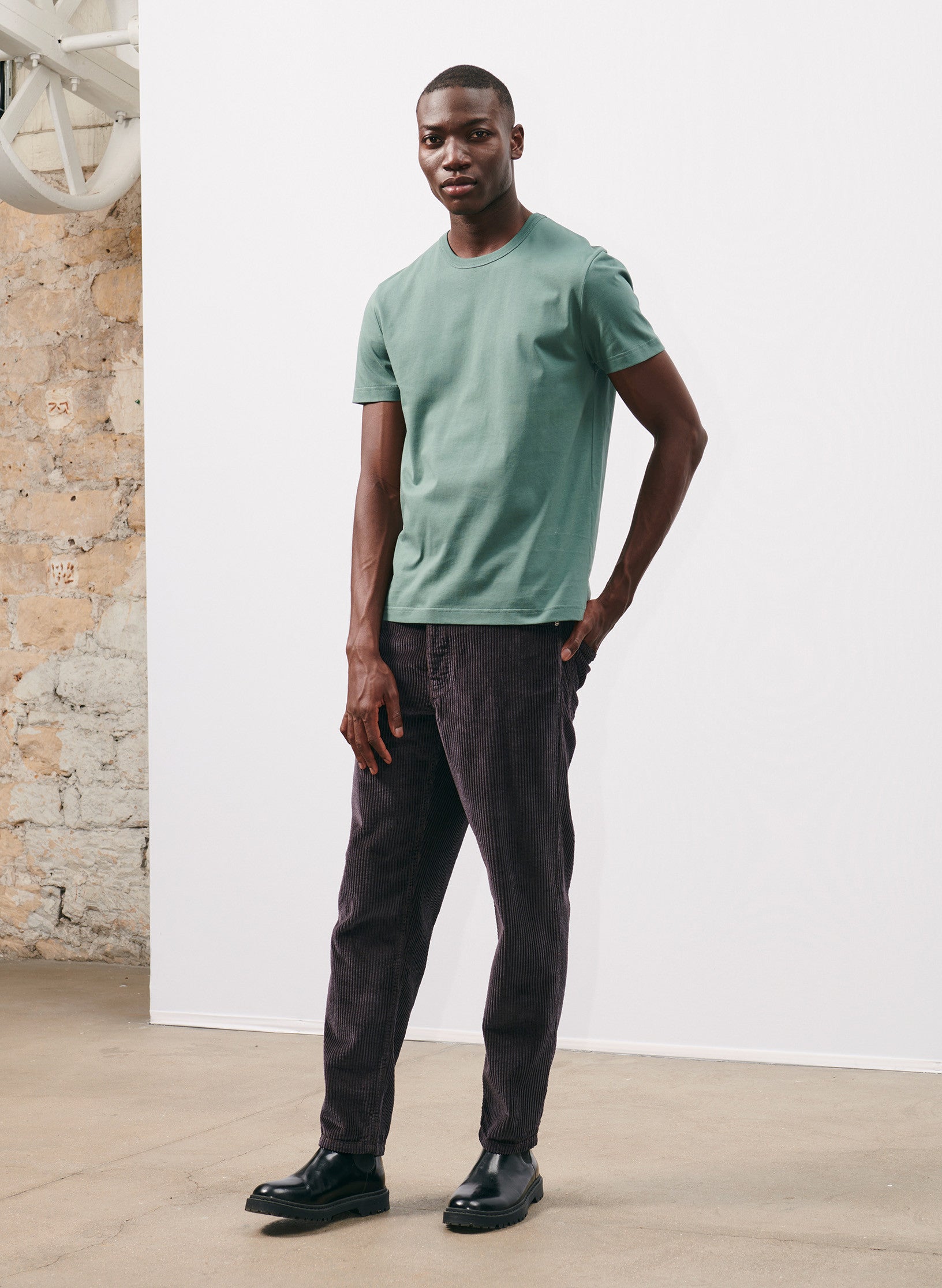 tee shirt coton organique vert homme