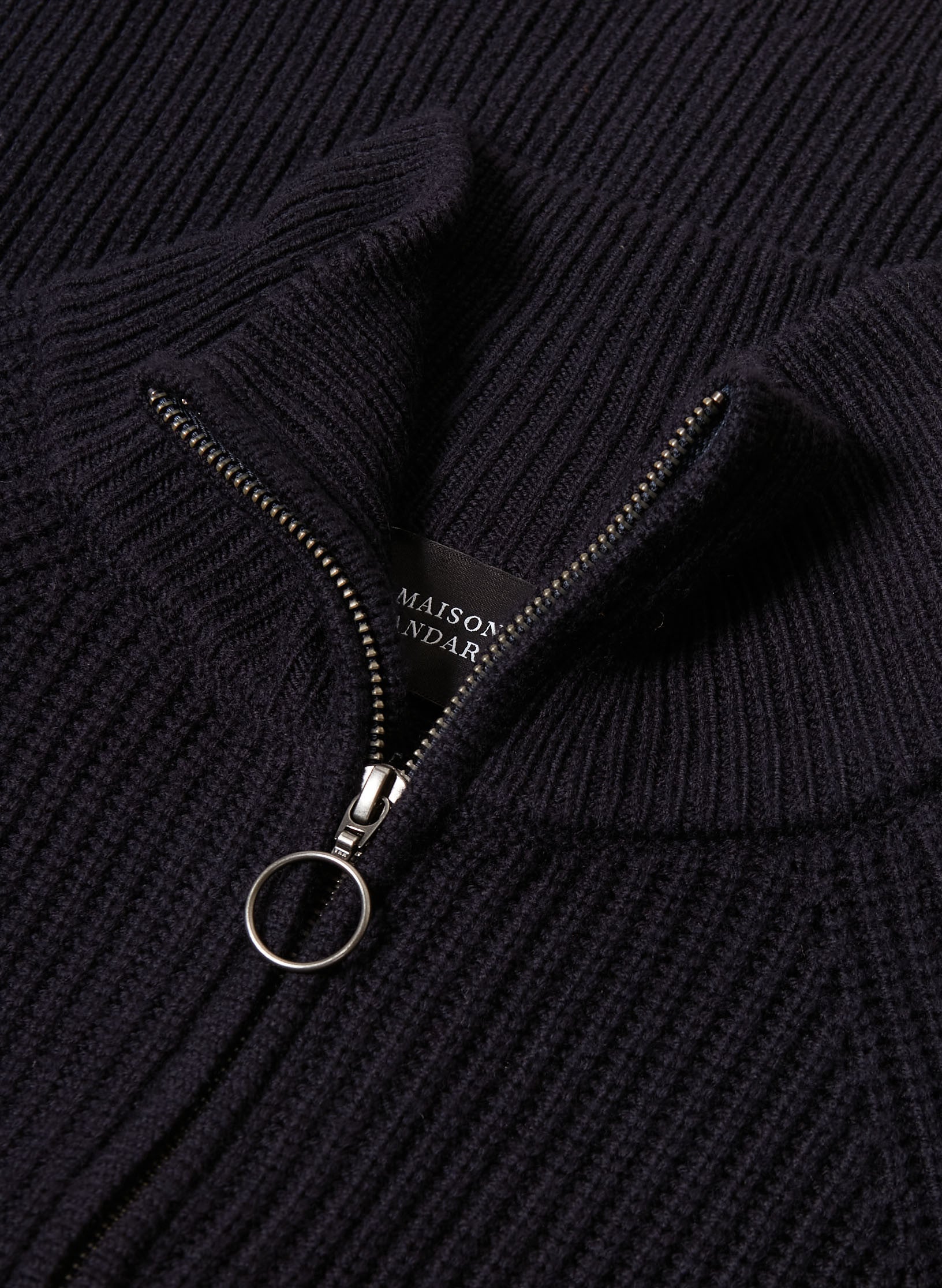 gilet zippe 100 laine a cote homme bleu