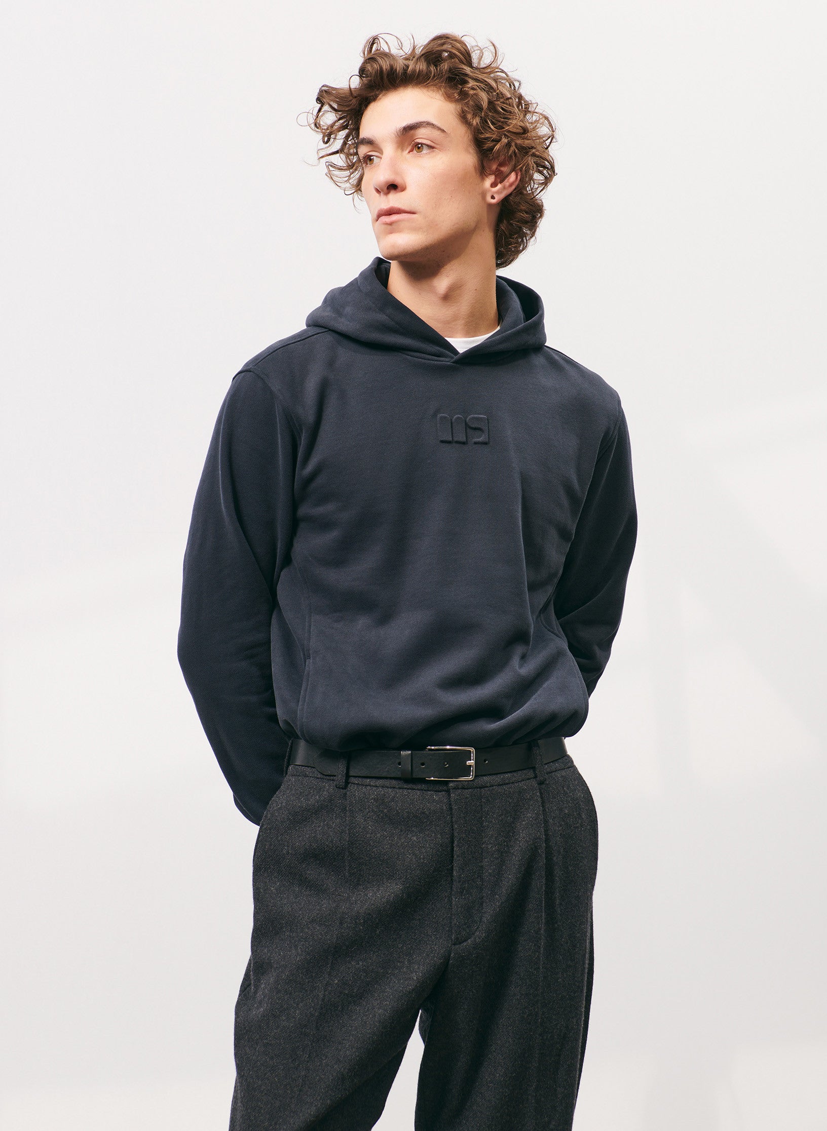 hoodie homme bleu coton organique