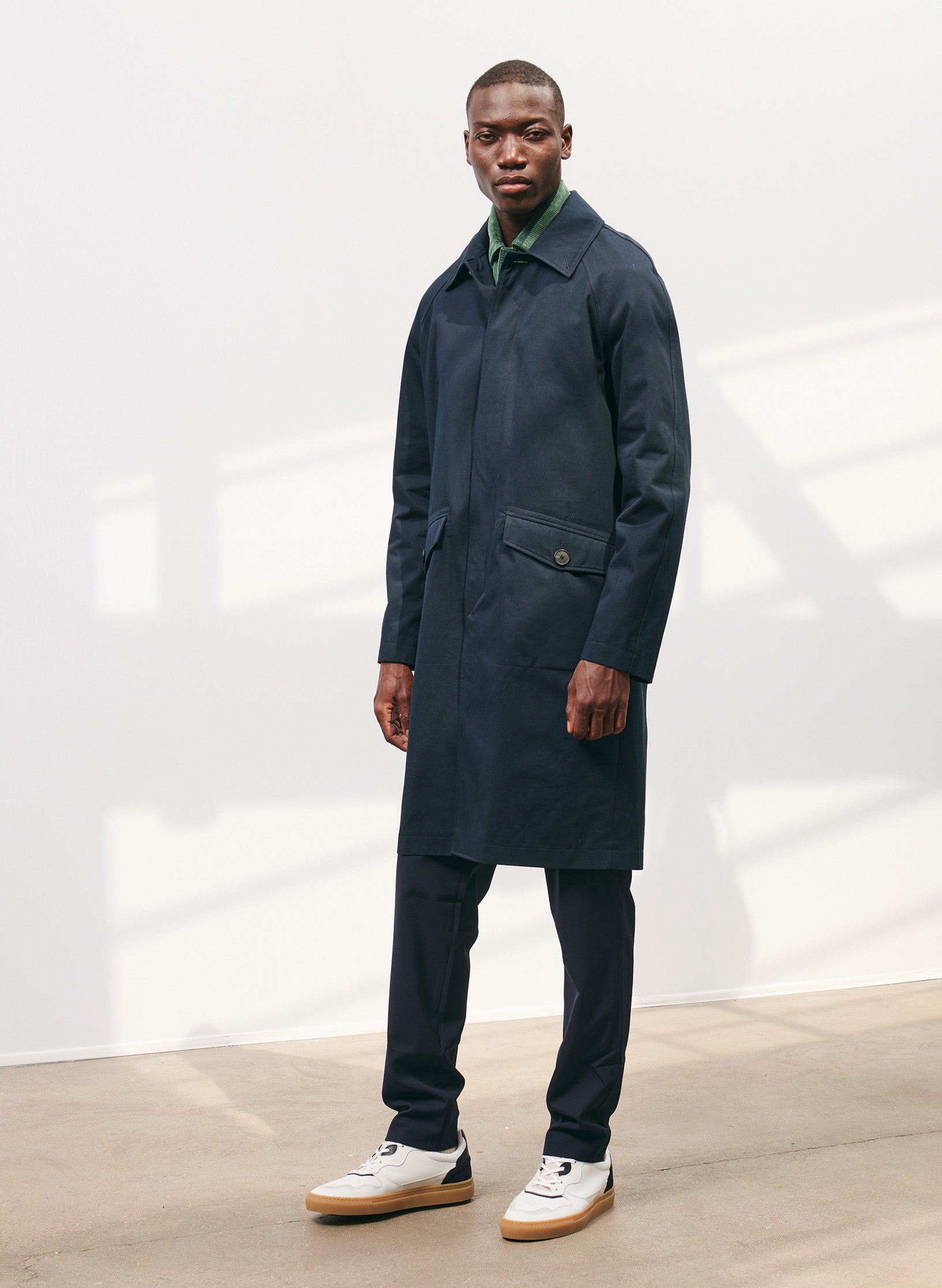 trench impermeable homme bleu
