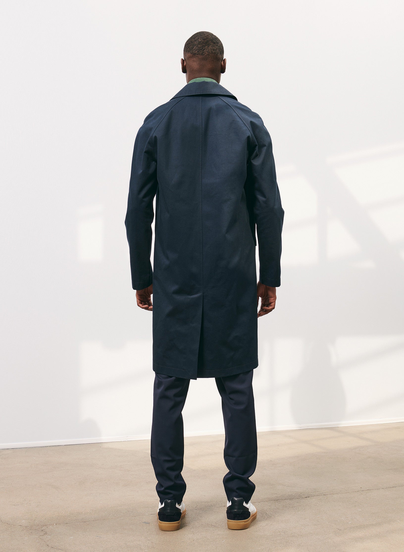 trench impermeable homme bleu