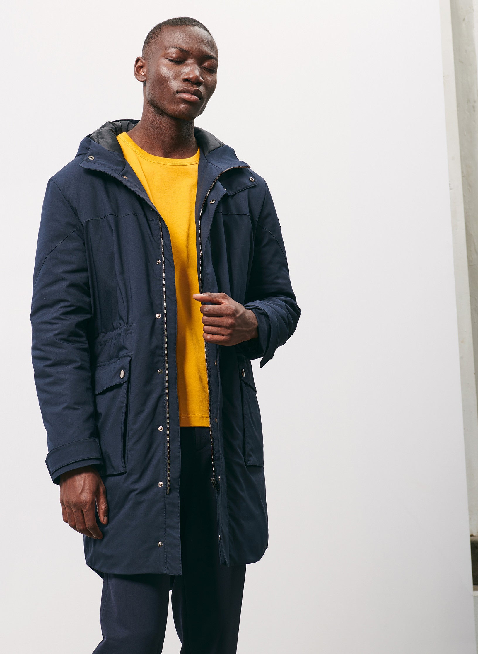parka longue bleu homme europe