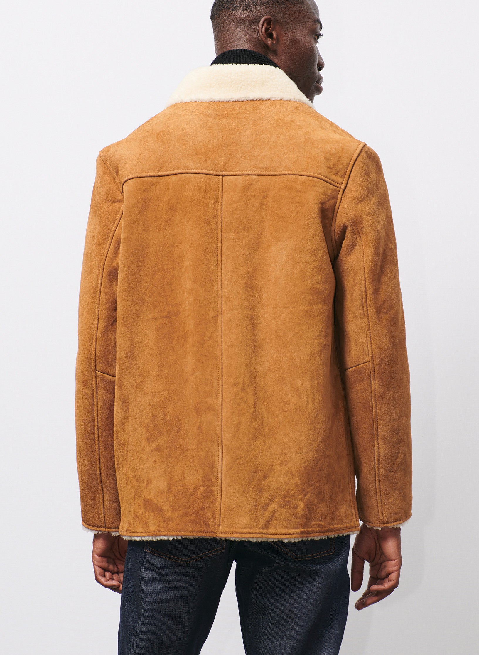 canadienne peau lainee beige homme