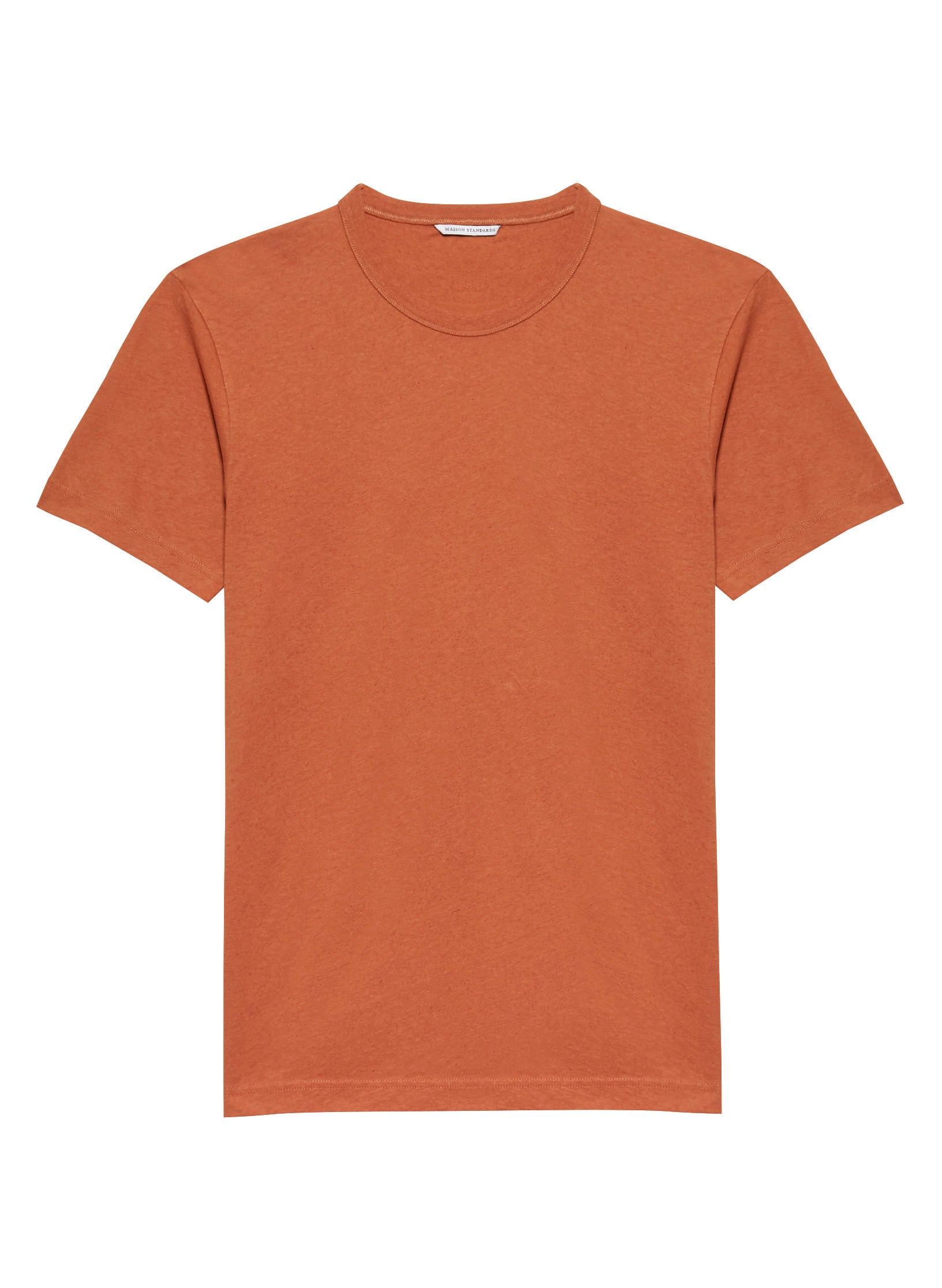 tee shirt lin rouge terracotta homme