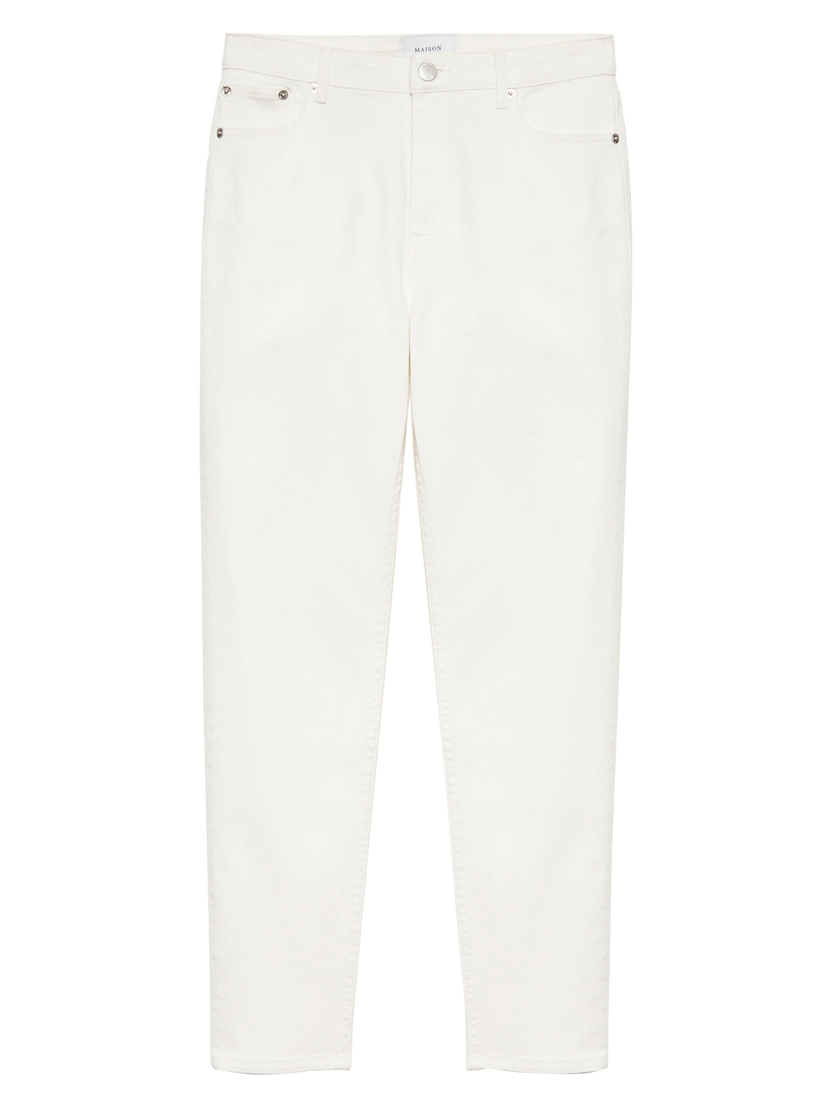 jean mom taille haute blanc femme