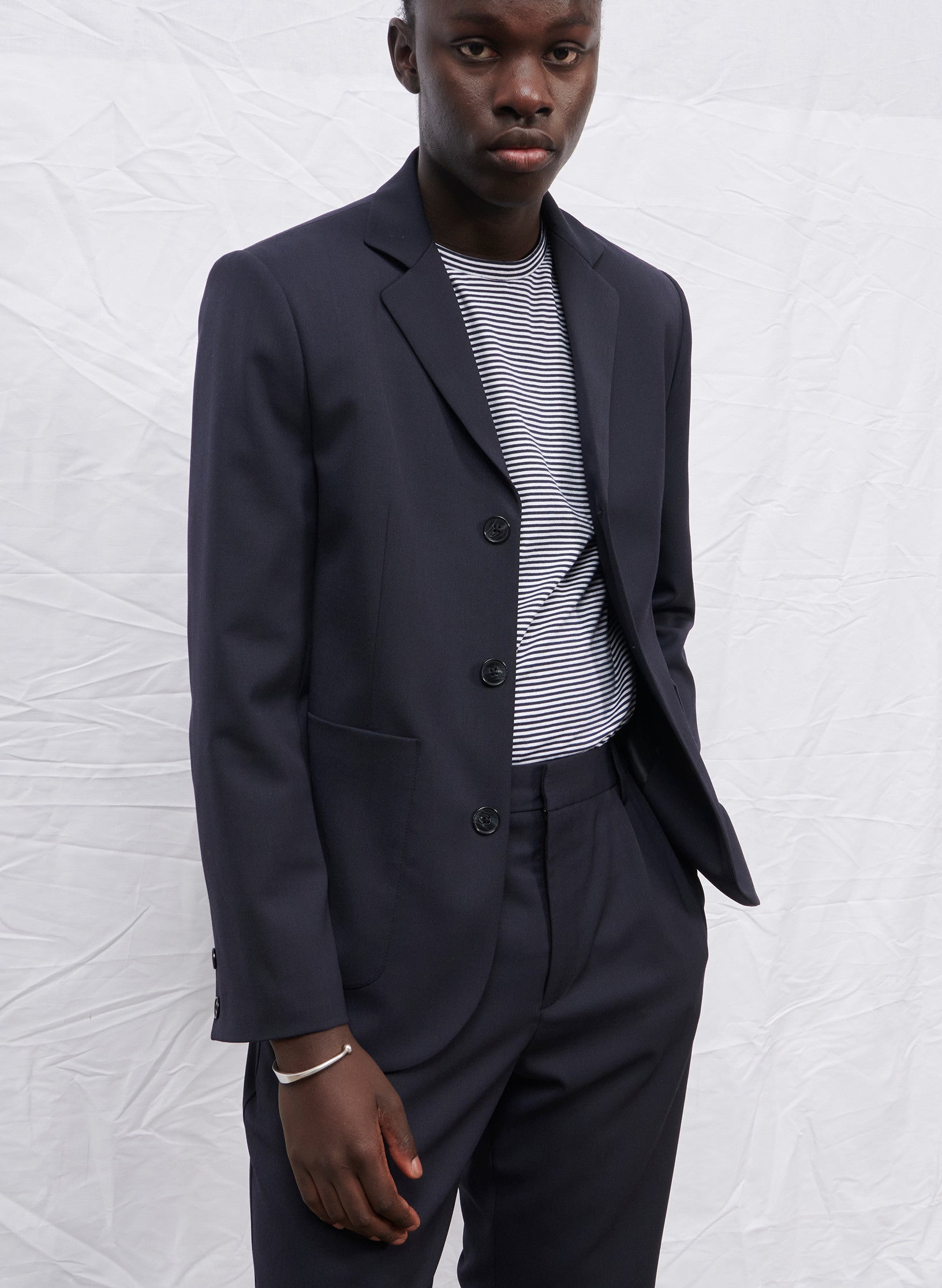 tee shirt raye coton bleu homme