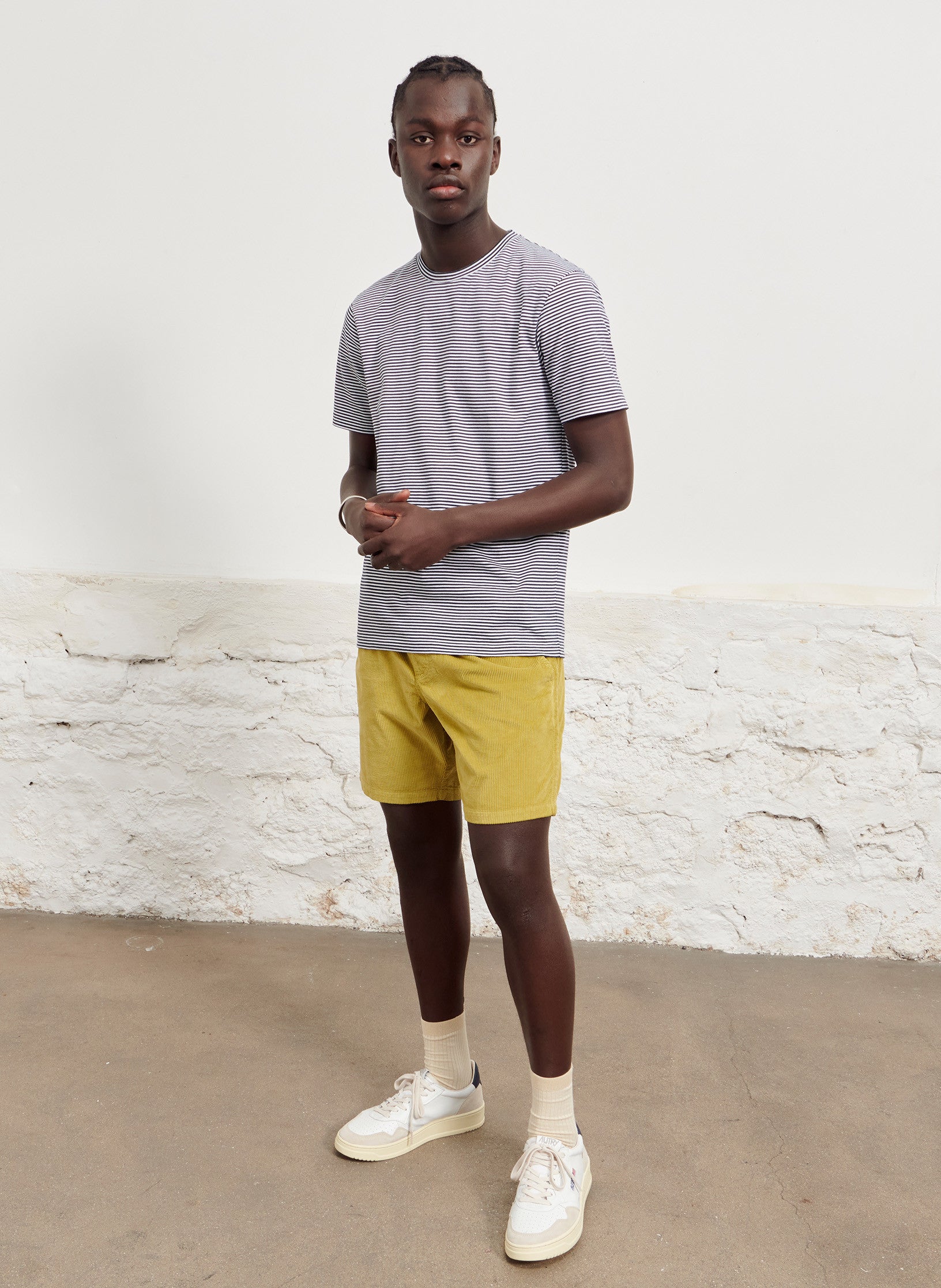 tee shirt raye coton bleu homme