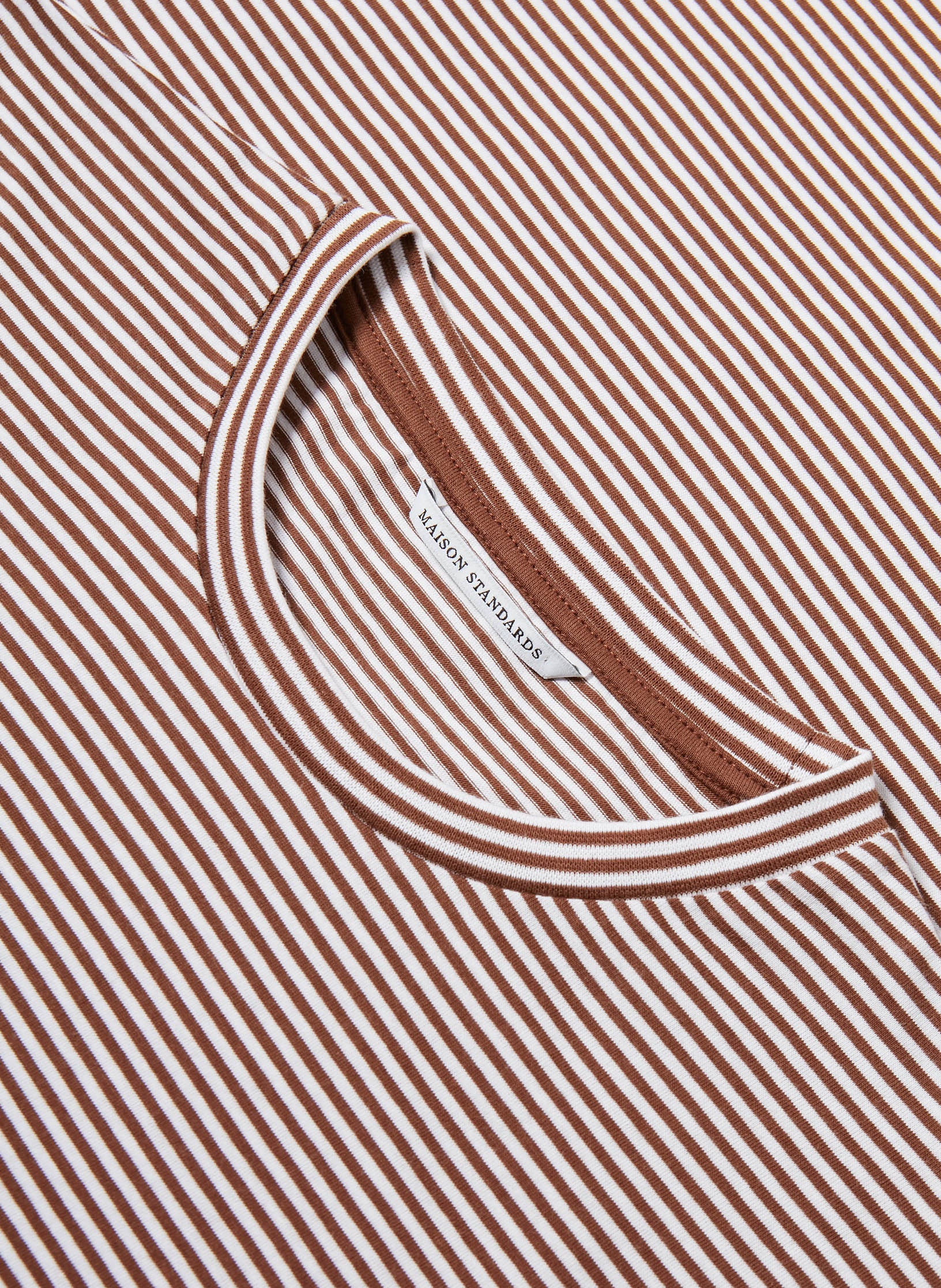 tee shirt raye coton terracotta homme