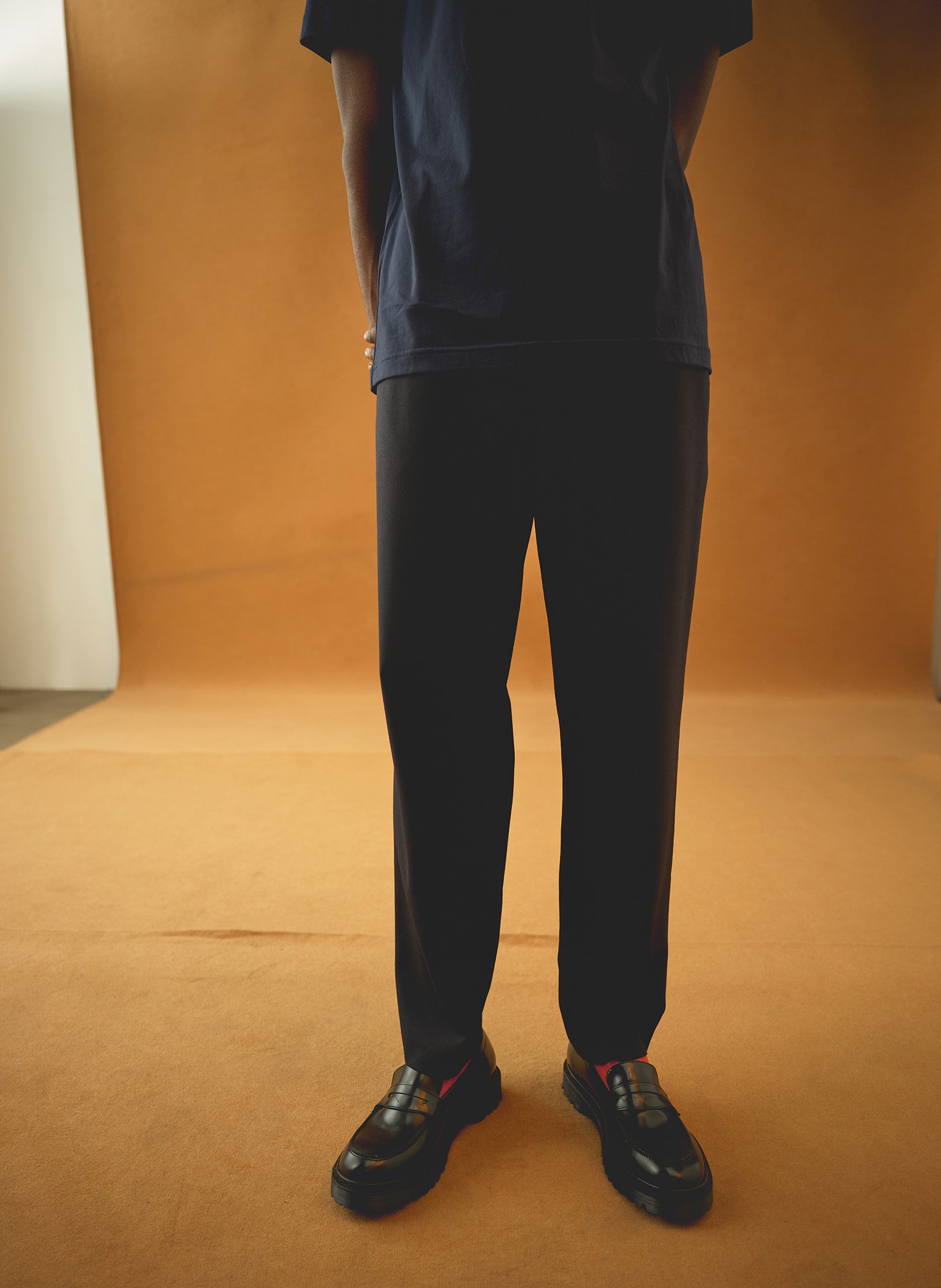 pantalon carotte bi stretch bleu homme