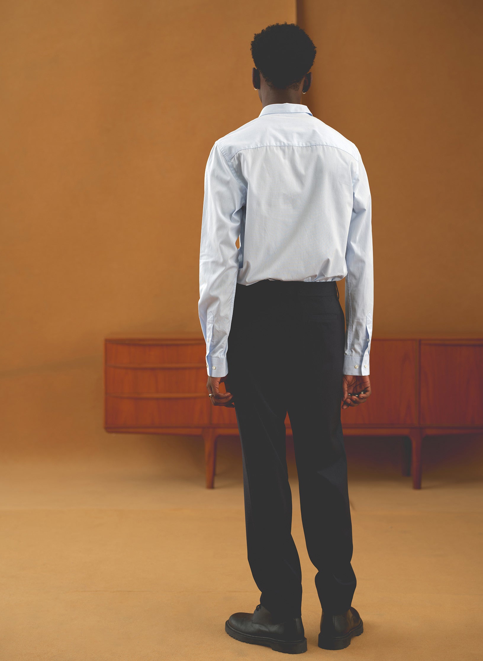 pantalon carotte bi stretch bleu homme