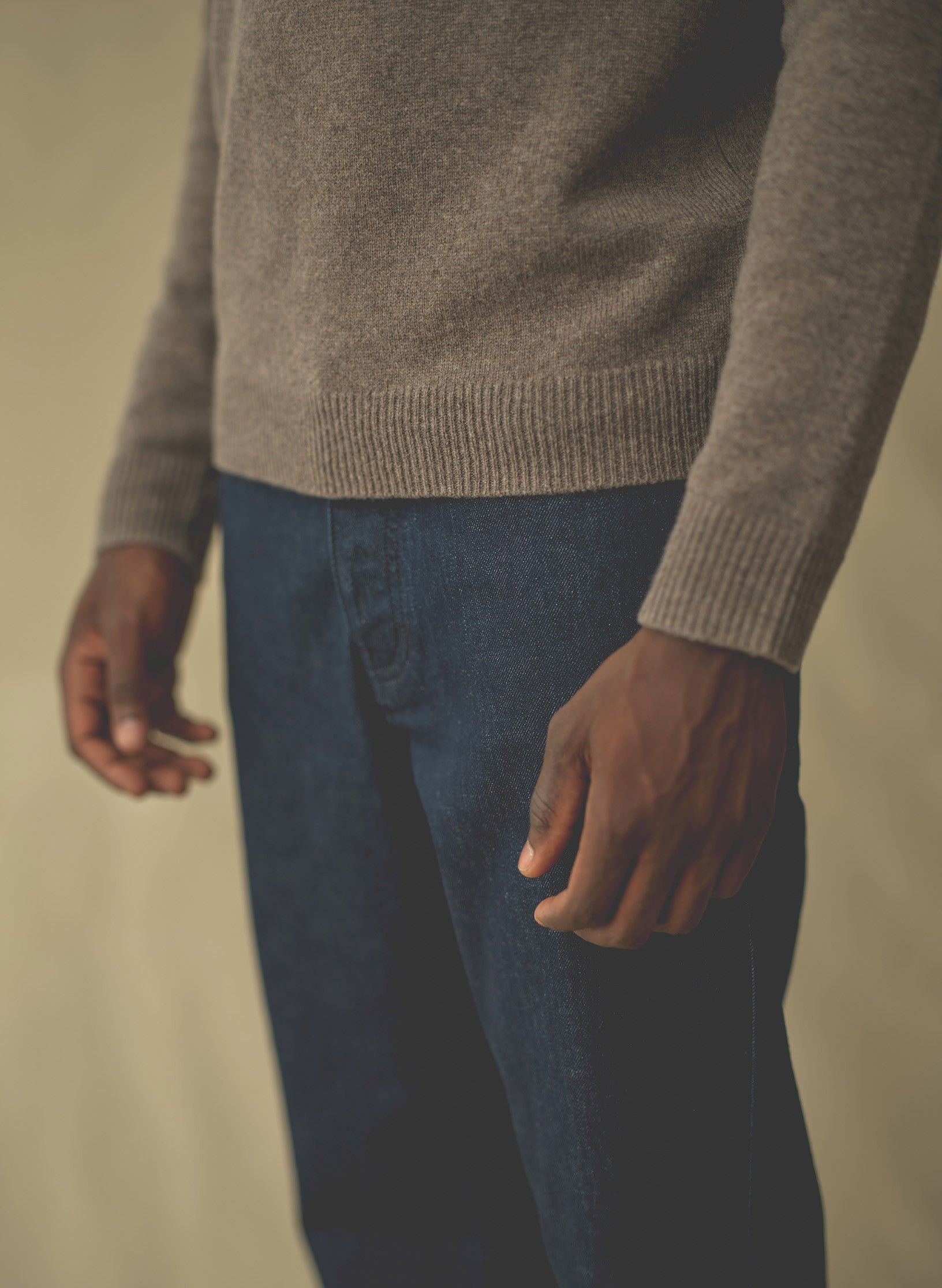 pull rdc 100 laine beige homme