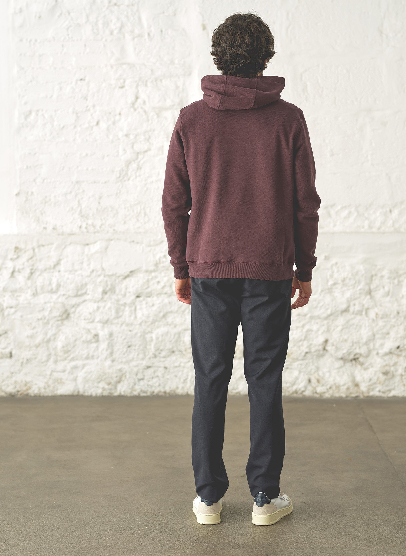 hoodie homme bordeaux coton