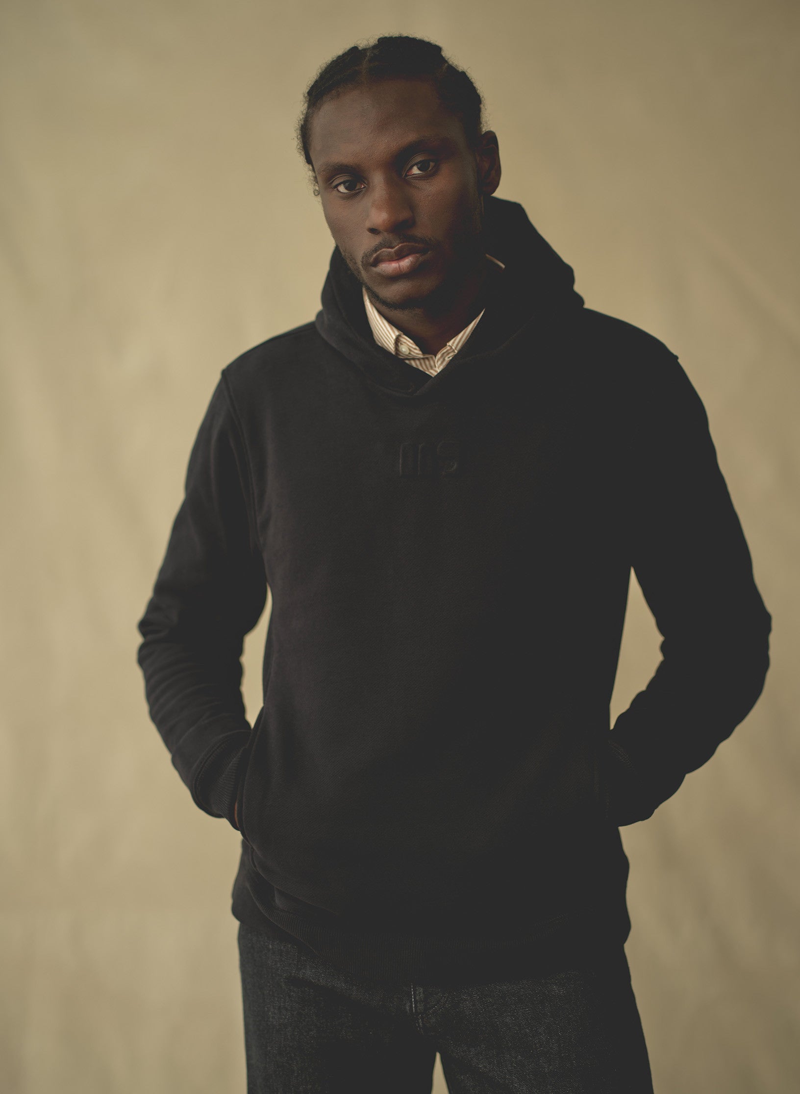 hoodie noir homme coton