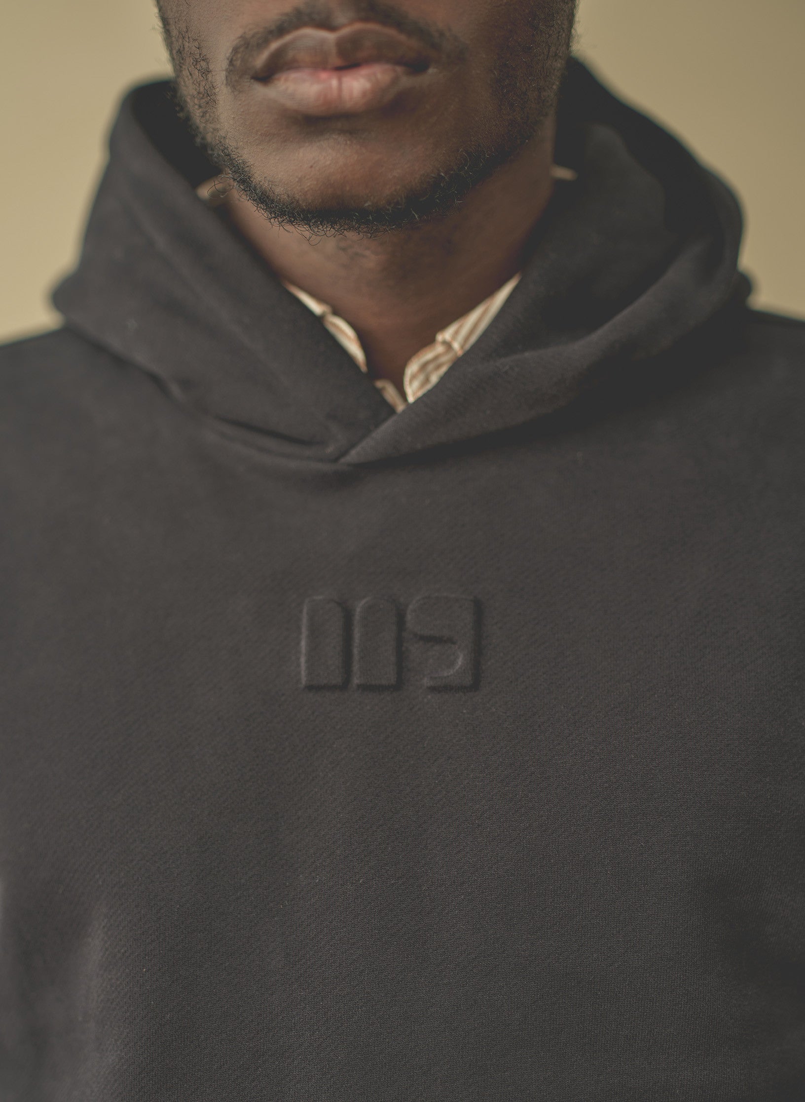 hoodie noir homme coton