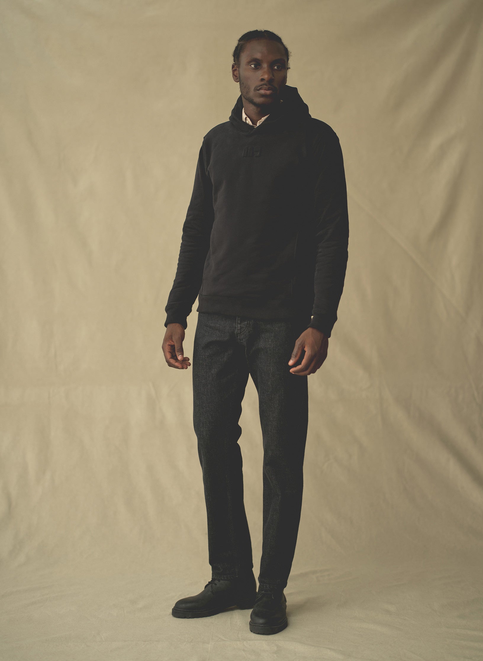 hoodie noir homme coton