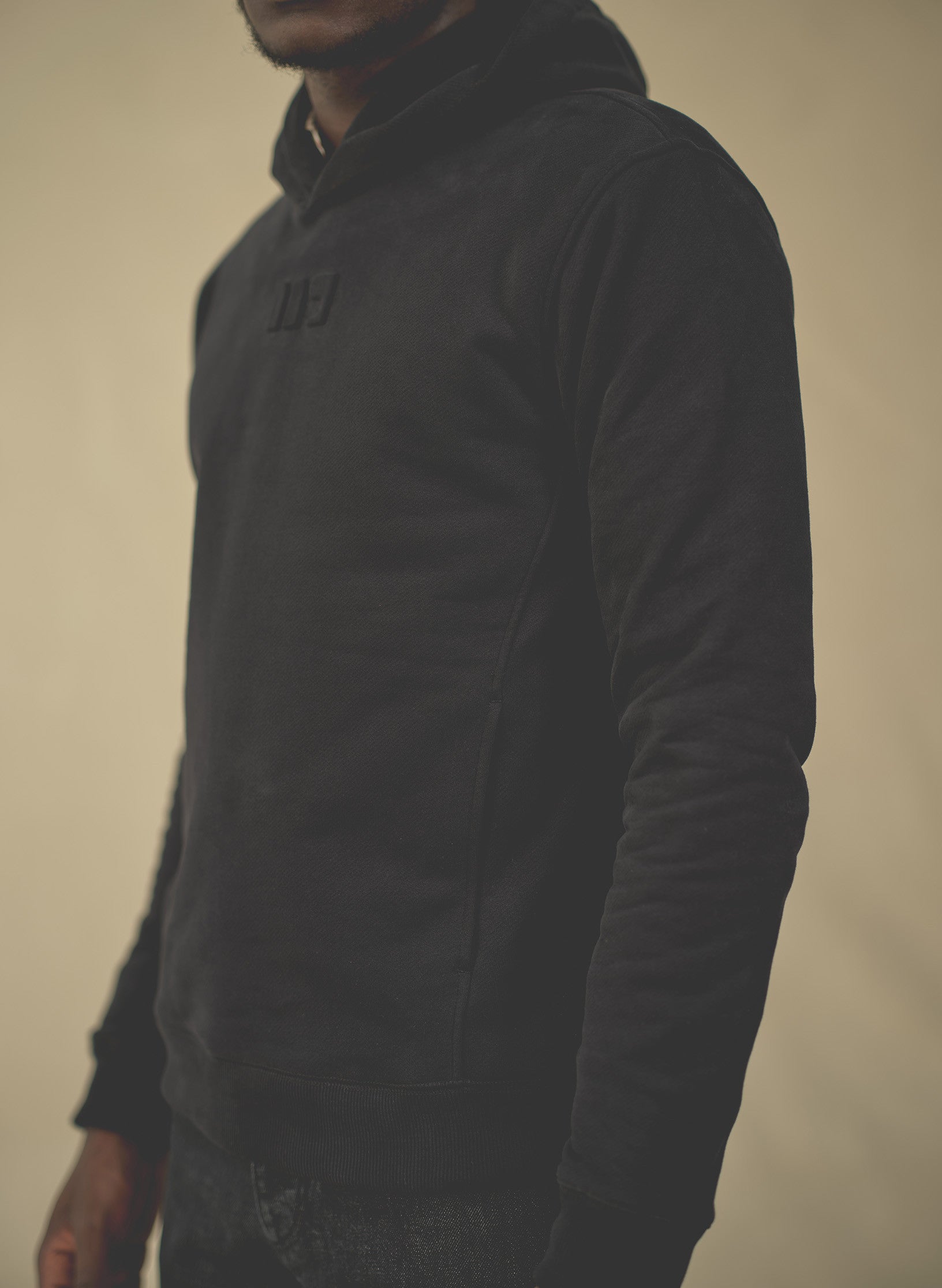 hoodie noir homme coton