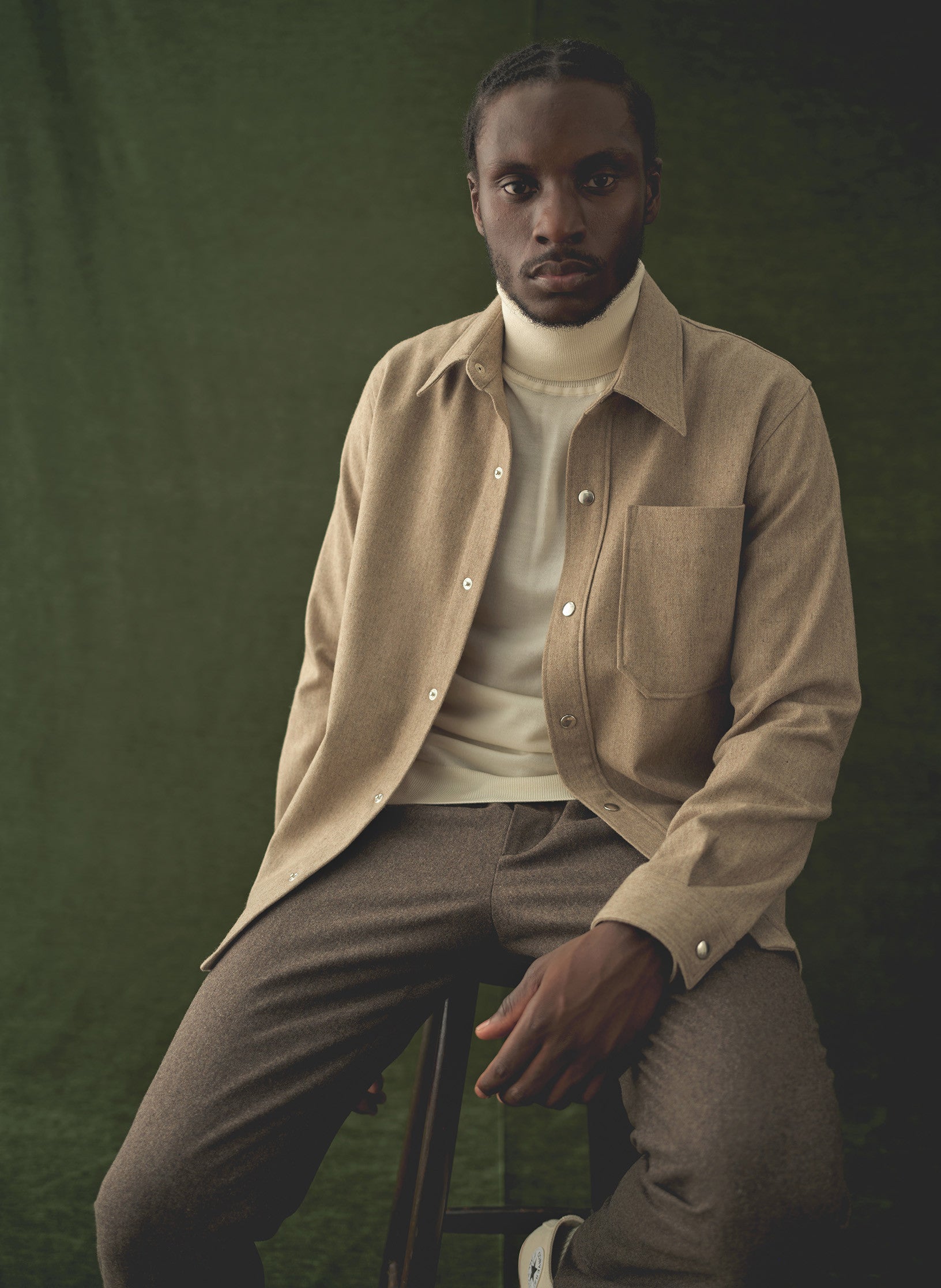 surchemise flanelle beige homme