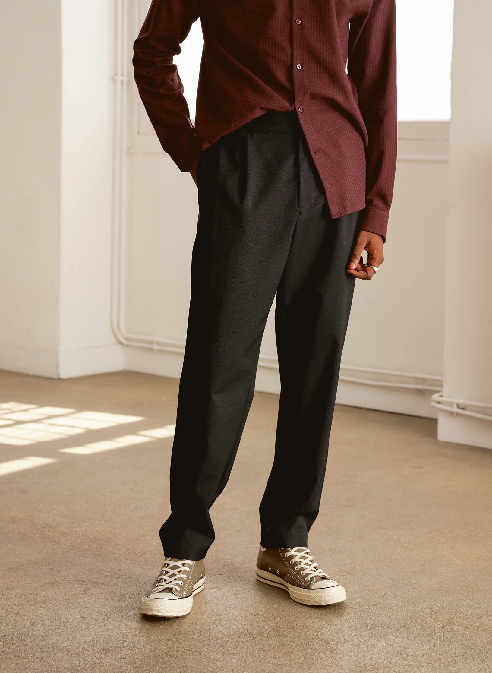 pantalon loose infroissable