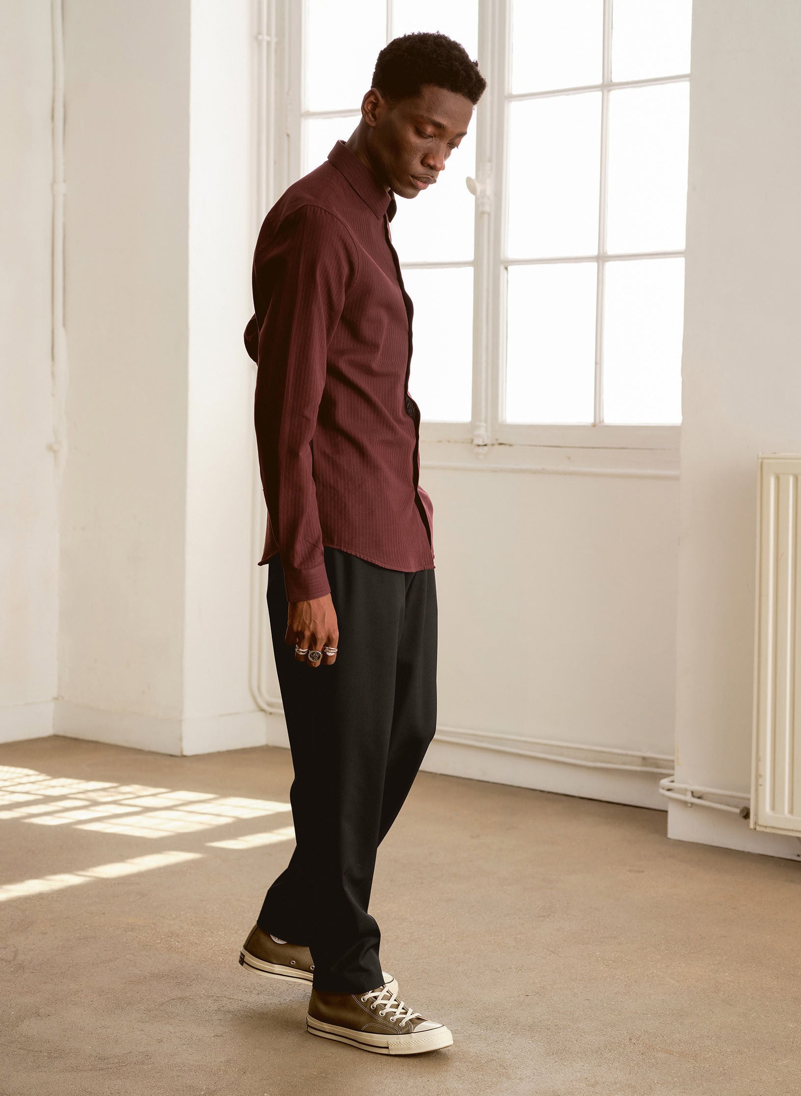 pantalon loose infroissable