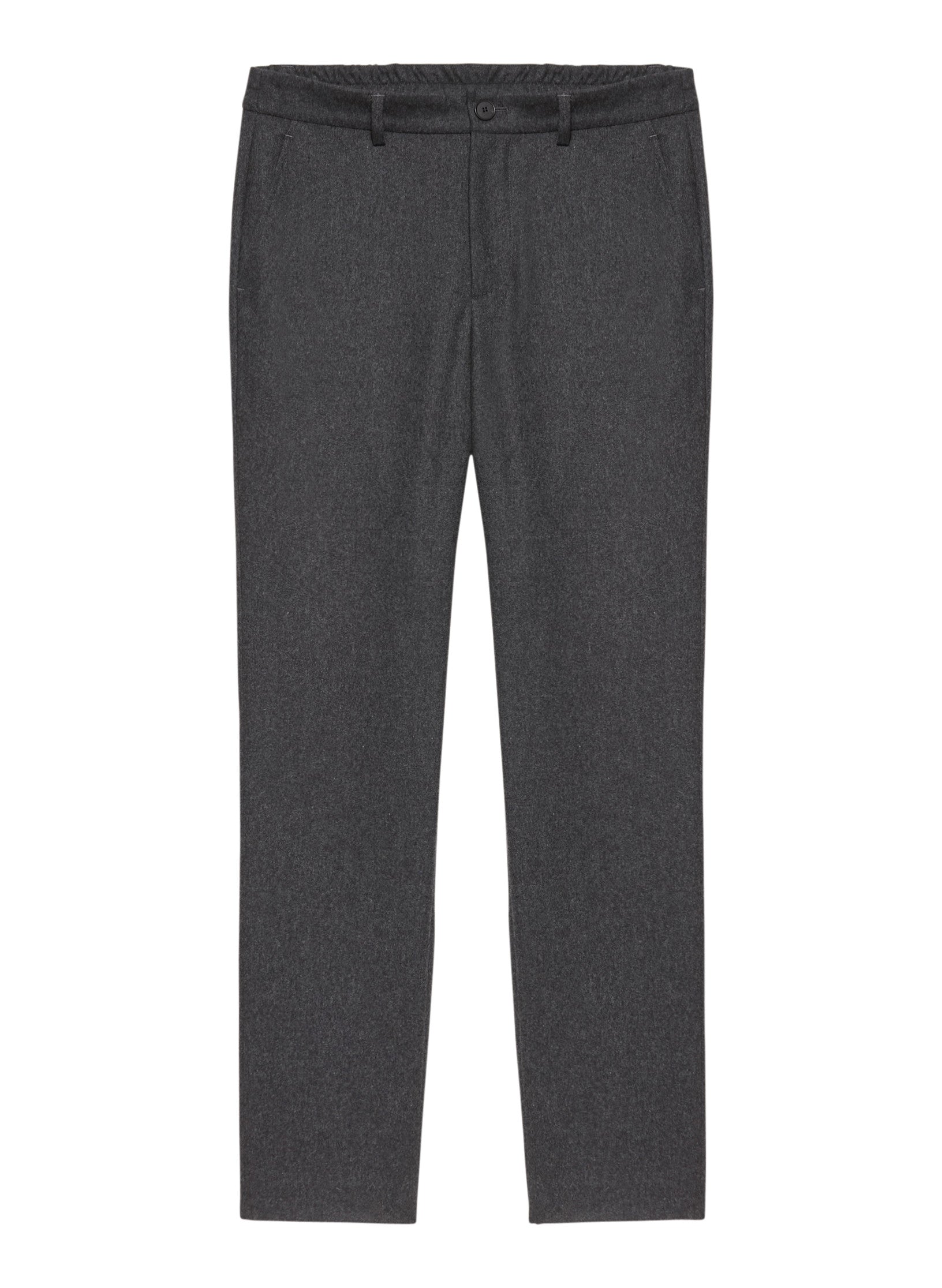 pantalon droit flanelle gris homme