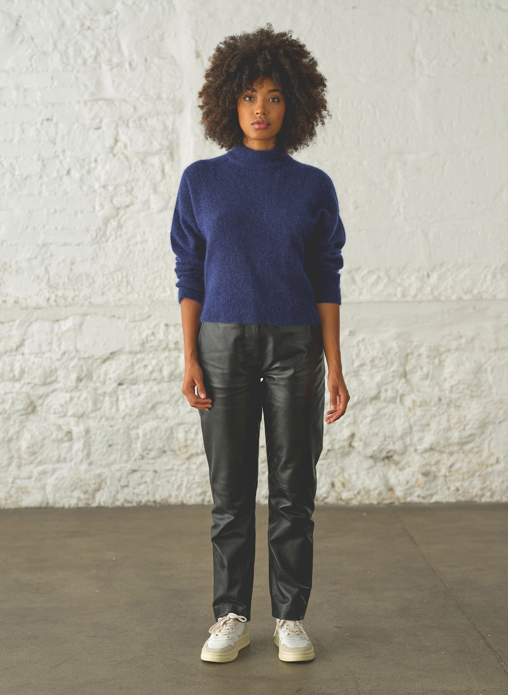 pantalon cuir noir femme