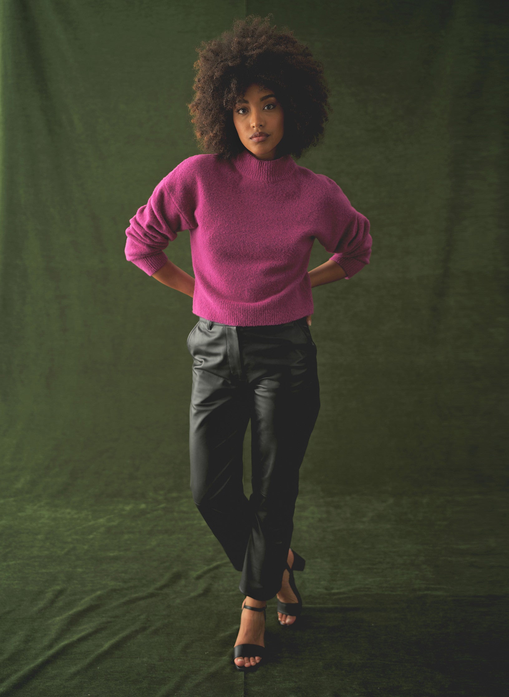 pantalon cuir noir femme