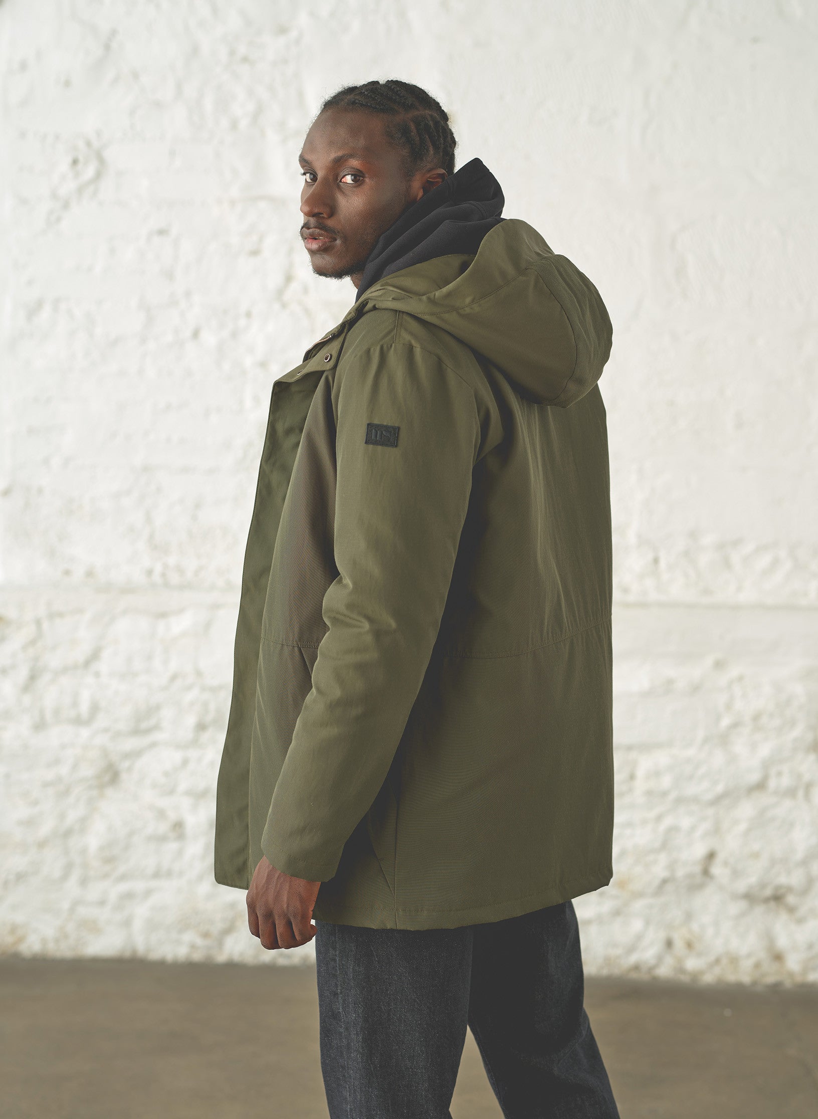 parka kaki deperlante homme