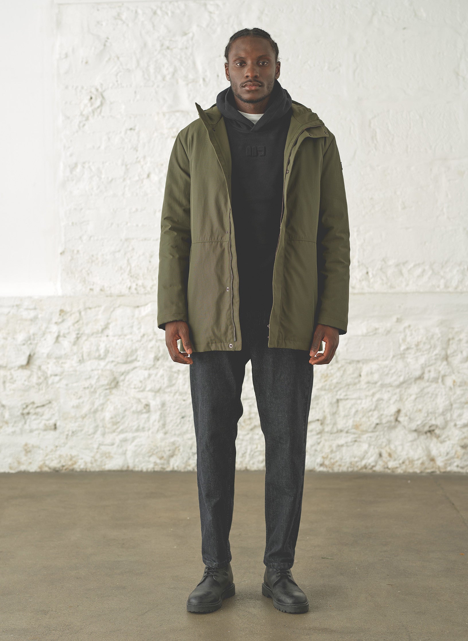 parka kaki deperlante homme